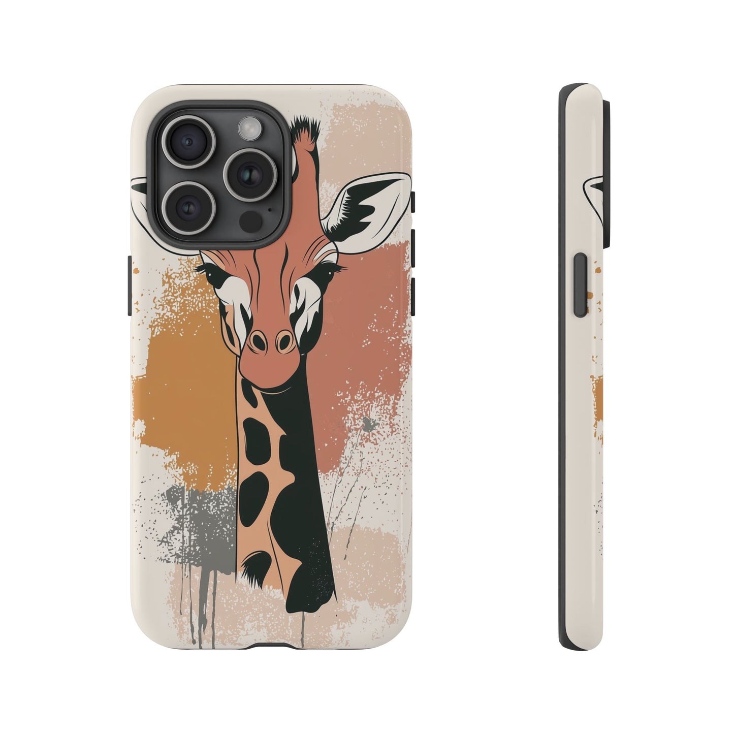 Tall & Graceful: Giraffe Splatter Art Phone Case for iPhone, Samsung & Pixel