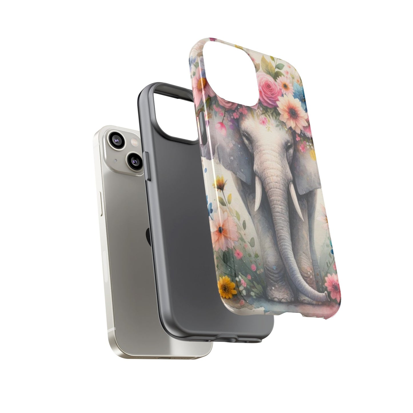 Watercolor Floral Elephant Mobile Cover – Dreamy Artistic Design
