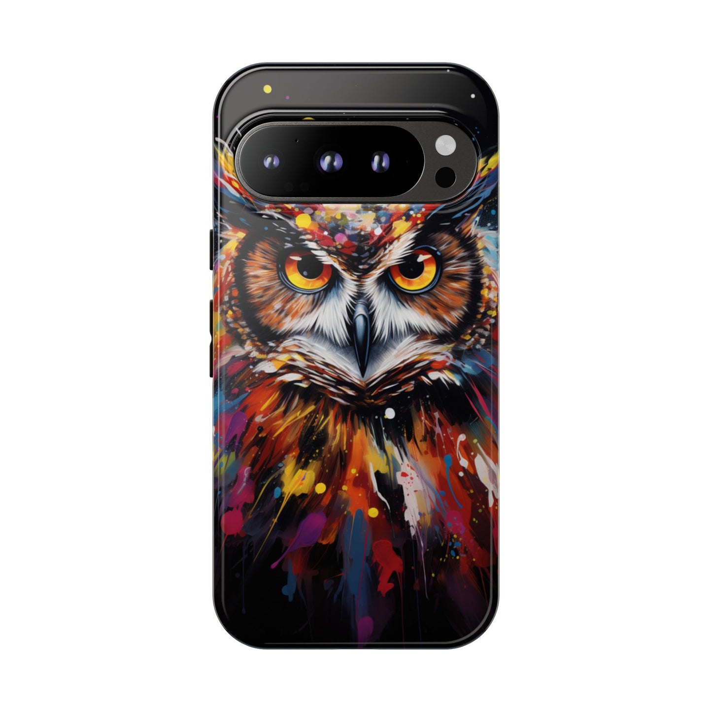 Colorful Owl Print Phone Case - iPhone, Samsung & Google Pixel Cover - Artistic Phone Case, Bird Lover Gift