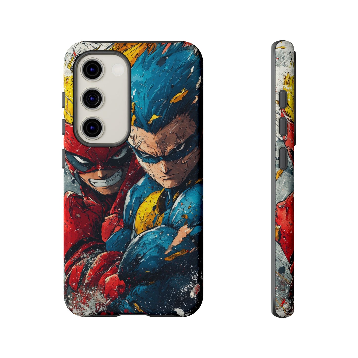 Comic Clash: Superhero Duo | Action, Power, Justice, Heroes, Manga Style Phone Case for iPhone, Samsung & Pixel