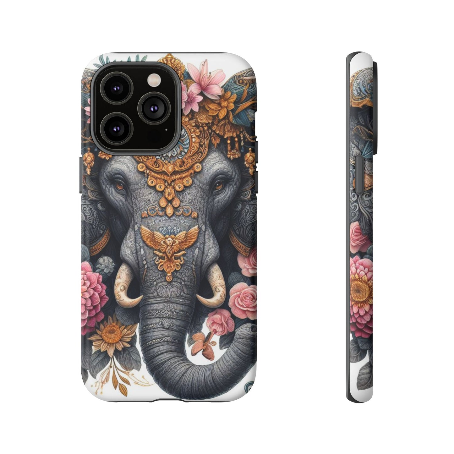 Golden Royal Elephant Mobile Cover – Luxurious Ornate Art