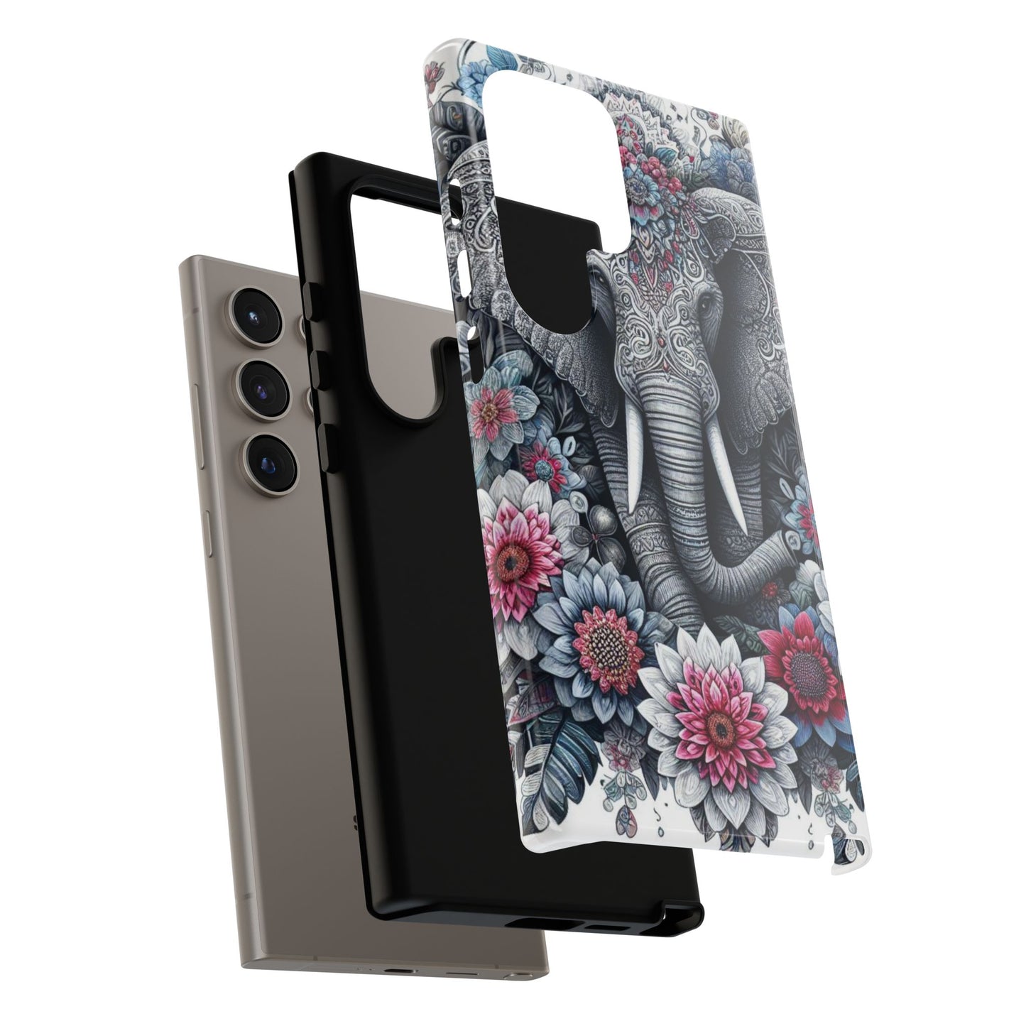 Regal Mandala Elephant Mobile Cover – Ornate Floral Art
