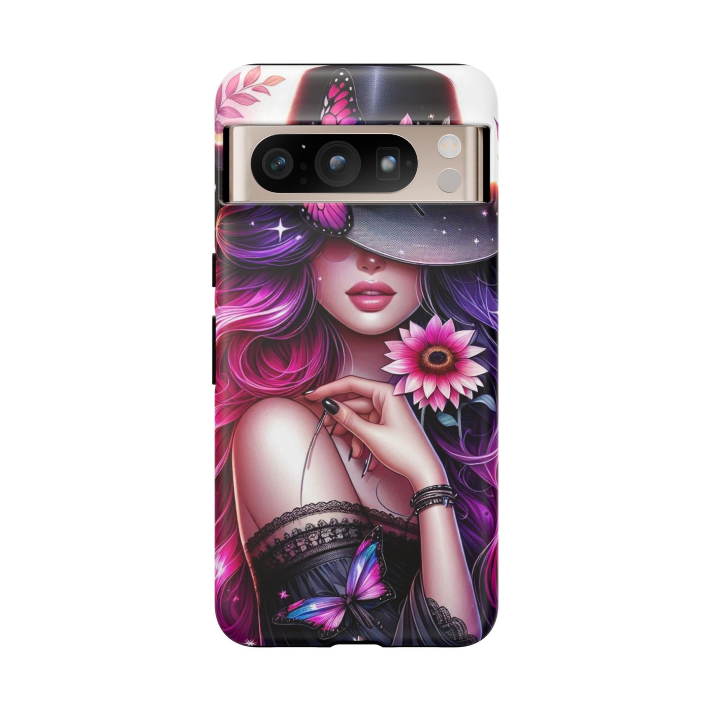 Celestial Charm – Cosmic Cowgirl & Butterfly Magic Mobile Cover