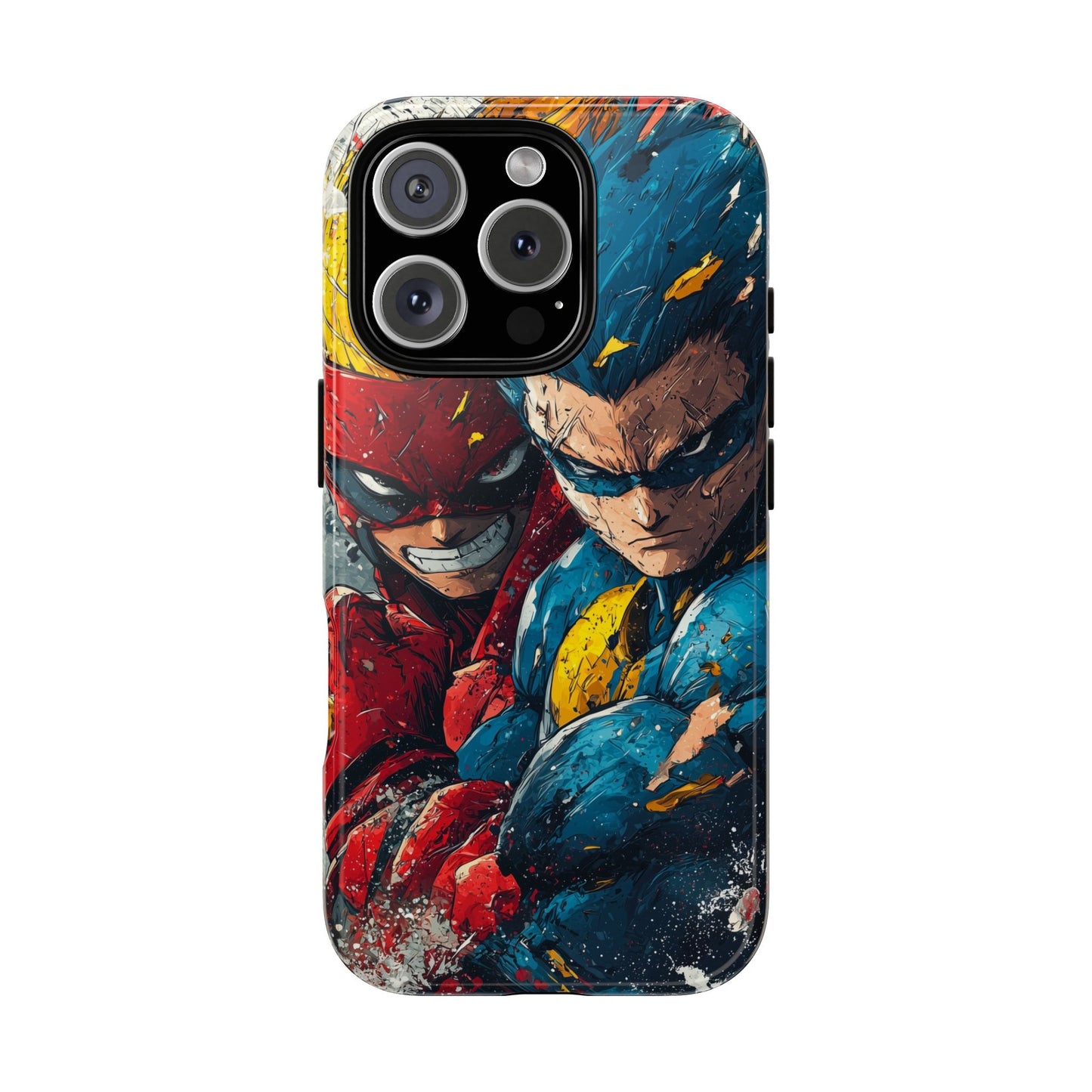 Comic Clash: Superhero Duo | Action, Power, Justice, Heroes, Manga Style Phone Case for iPhone, Samsung & Pixel