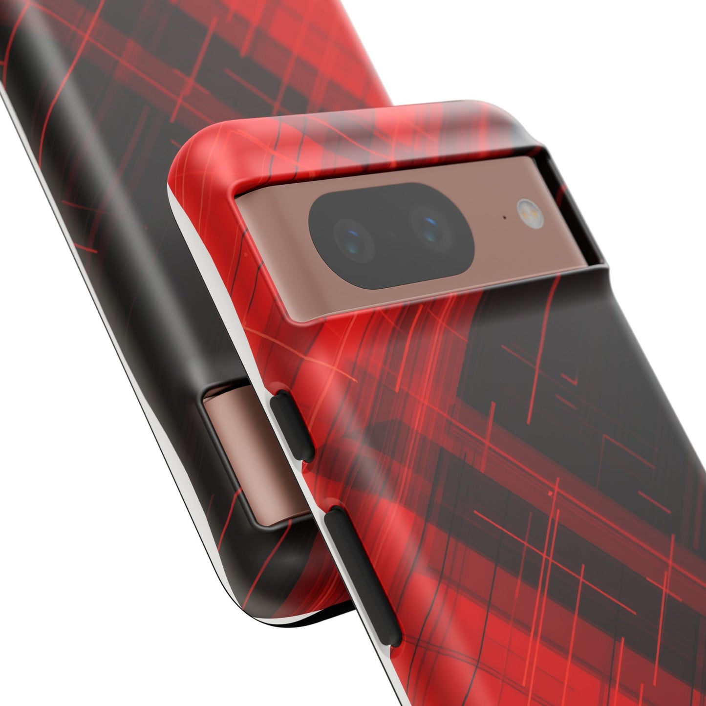 Abstract Red and Black Geometric Pattern