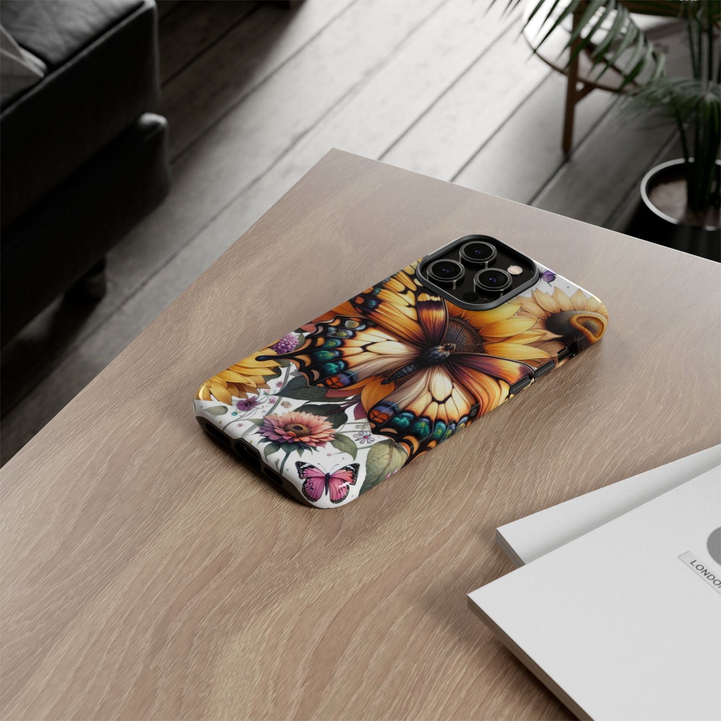 Golden Wings – Sunflower & Butterfly Wonderland Mobile Cover