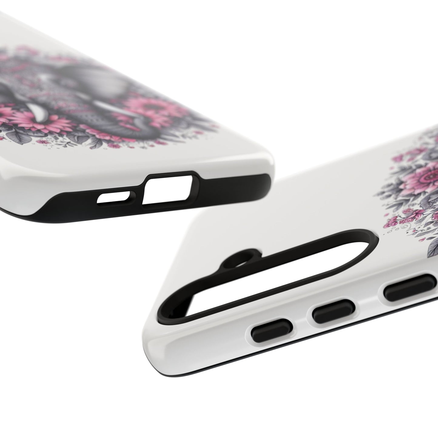 Intricate Floral Elephant Mobile Cover – Mandala-Inspired Boho Art
