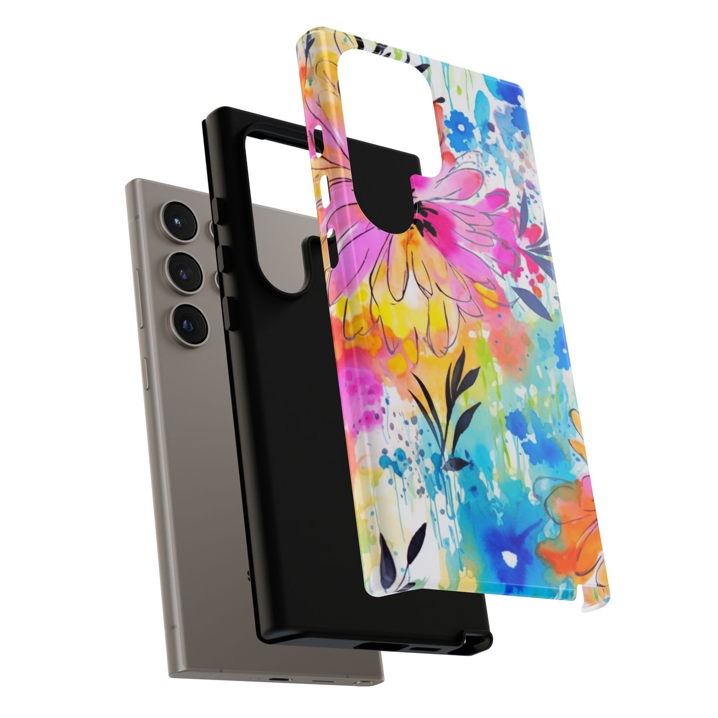 Abstract Watercolor Bloom Phone Case – Expressive & Vibrant