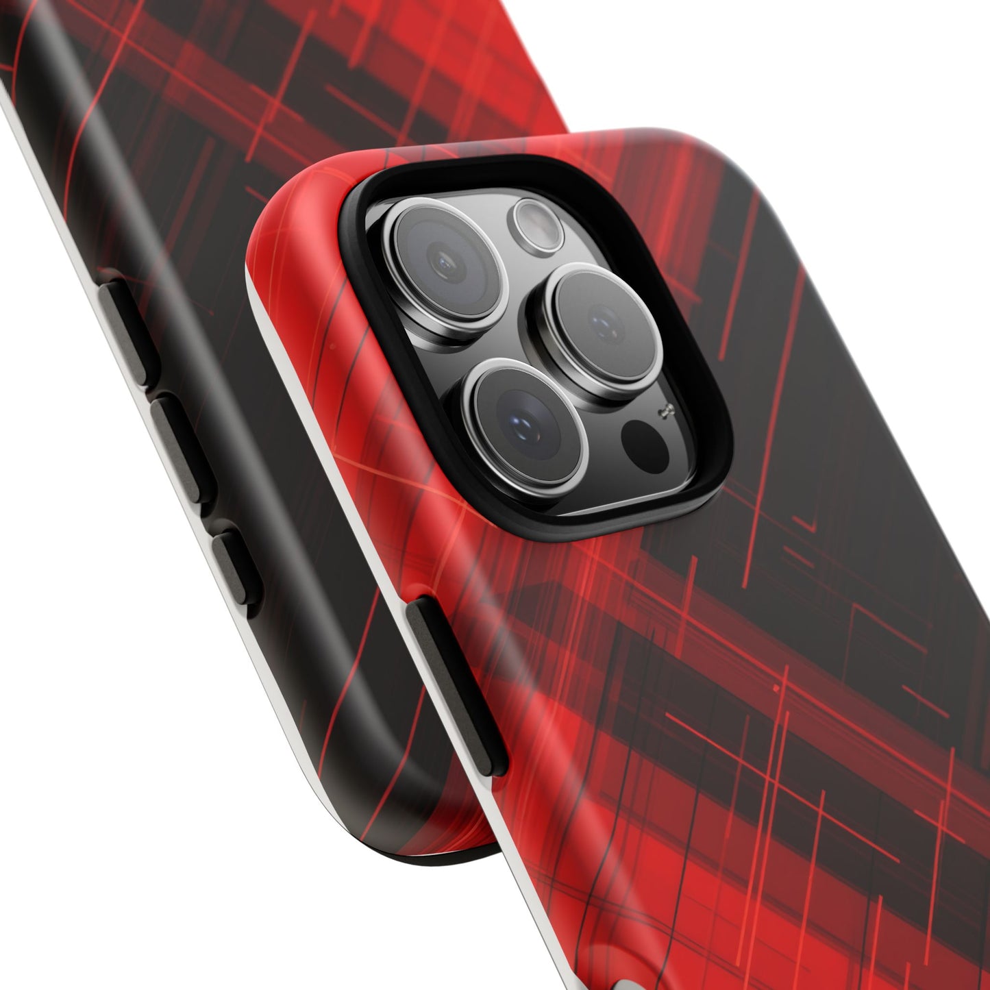 Abstract Red and Black Geometric Pattern