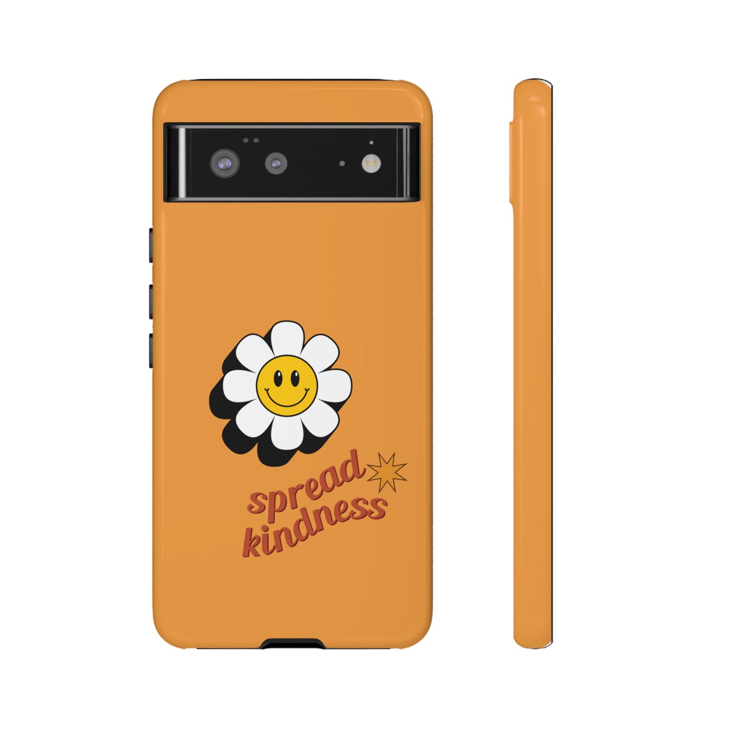 Retro White Flower "Spread Kindness" Phone Case – Vintage Aesthetic for iPhone, Samsung & Google Pixel