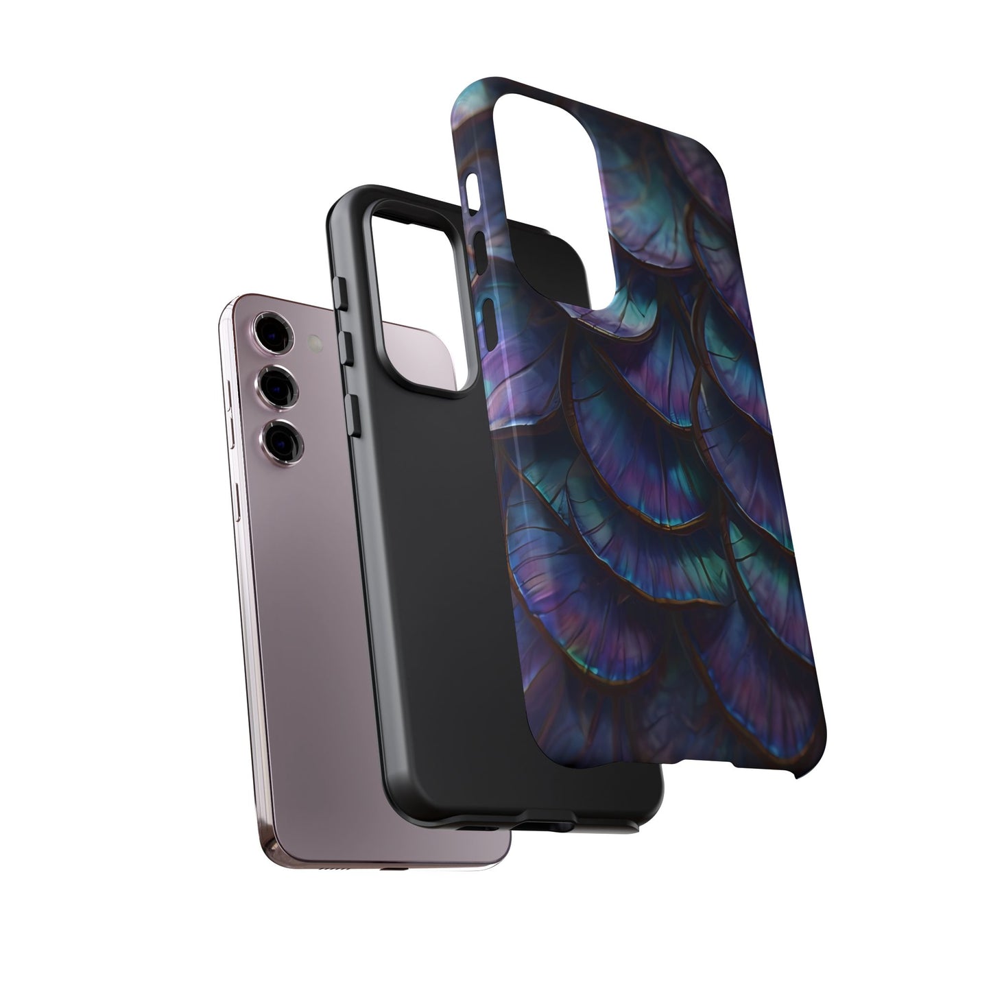 Abstract Macro Shot of Iridescent Butterfly Fish Scales Phone Case Design