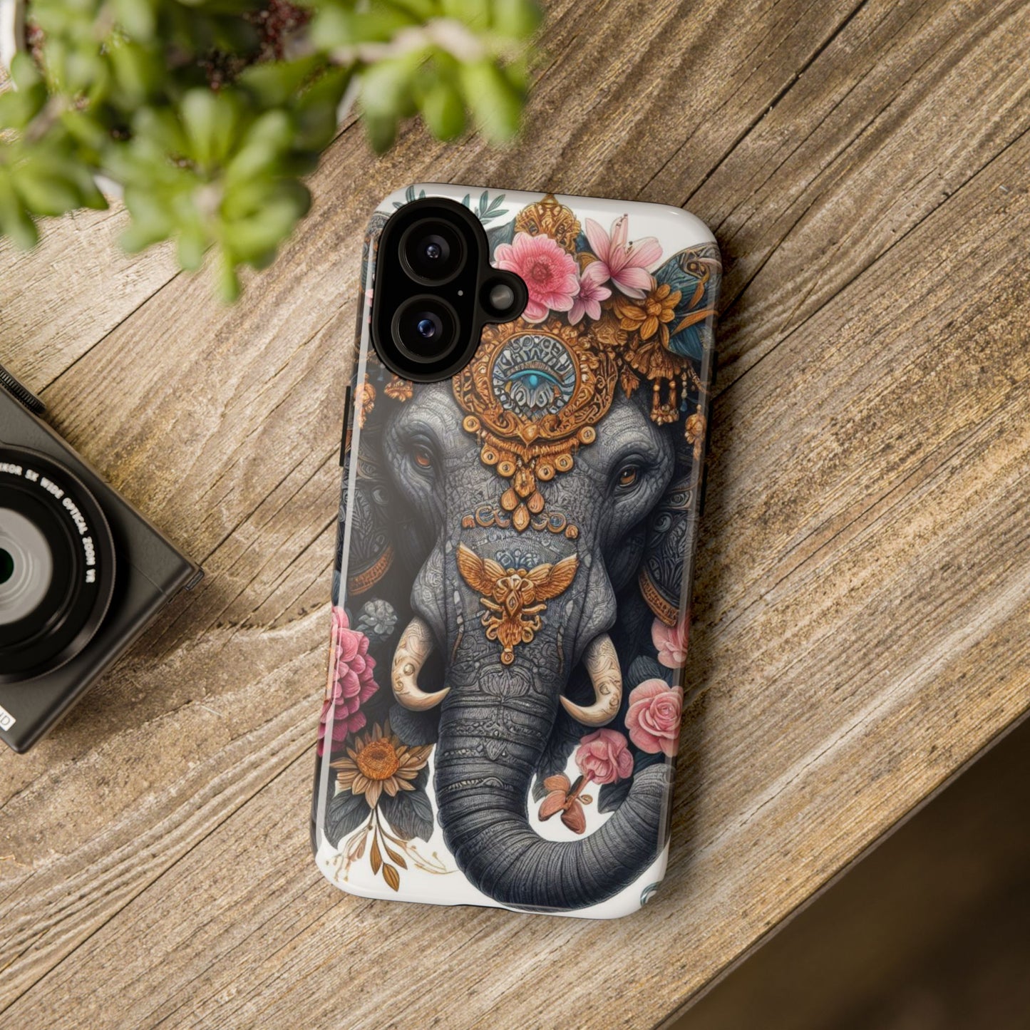 Golden Royal Elephant Mobile Cover – Luxurious Ornate Art