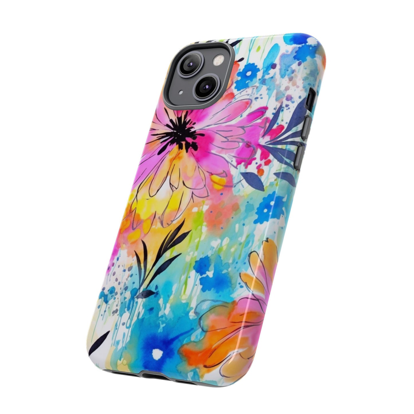Abstract Watercolor Bloom Phone Case – Expressive & Vibrant