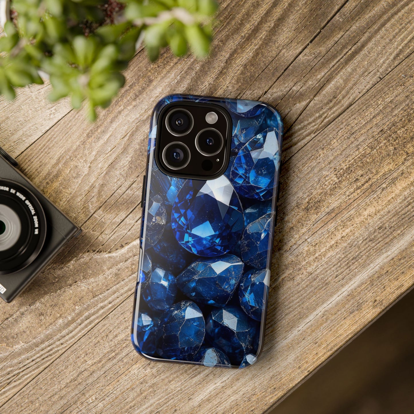 Blue Crystal Aesthetic Phone Case for iPhone, Google Pixel, Samsung