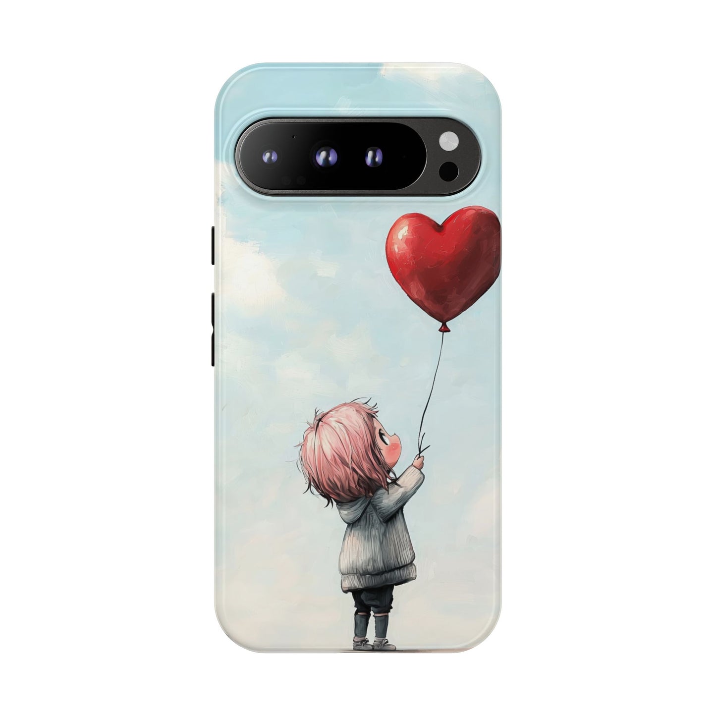 Anime Heart Balloon Phone Case – Dreamy & Cute Art for iPhone, Google Pixel & Samsung