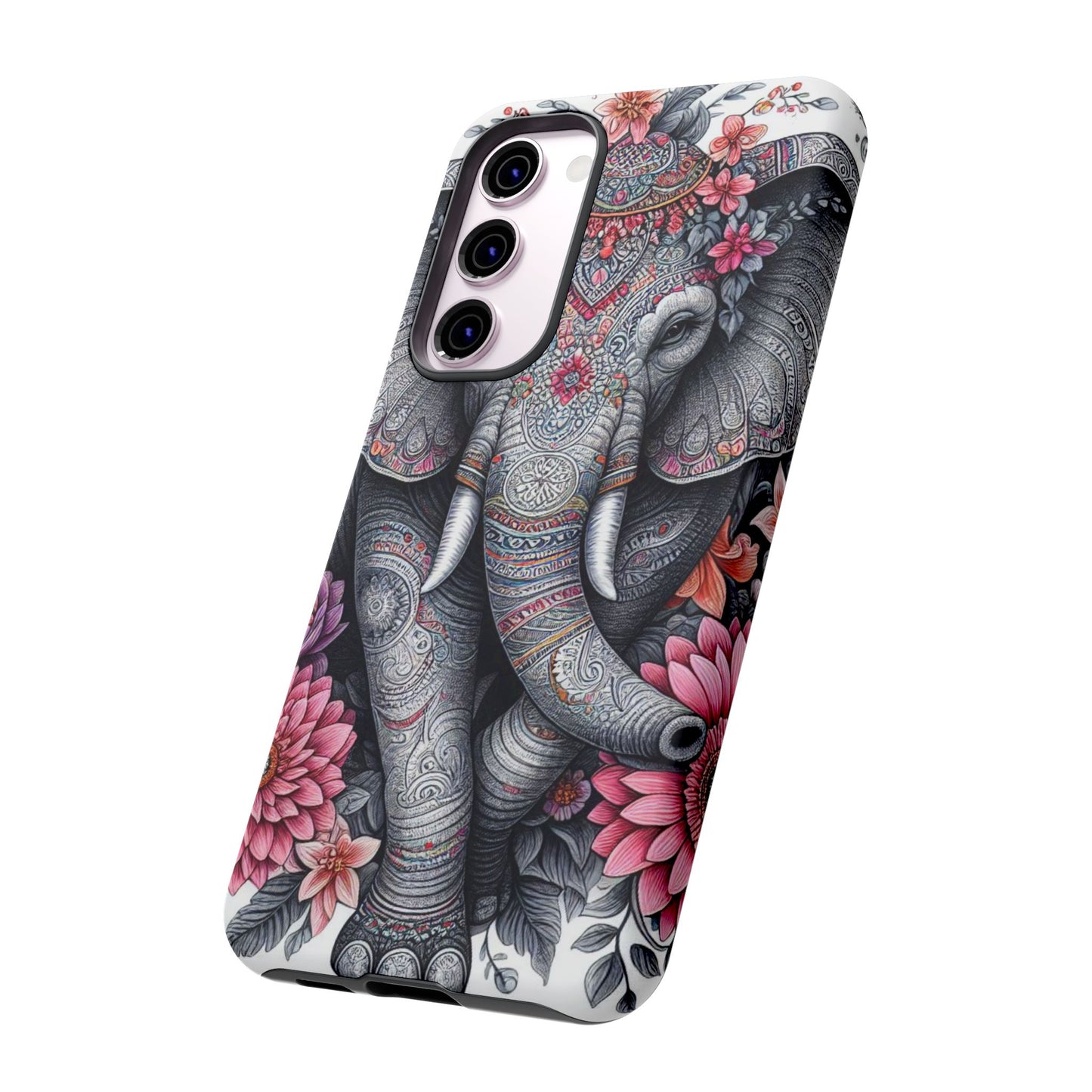 Bohemian Floral Elephant Mobile Cover – Intricate Mandala Art