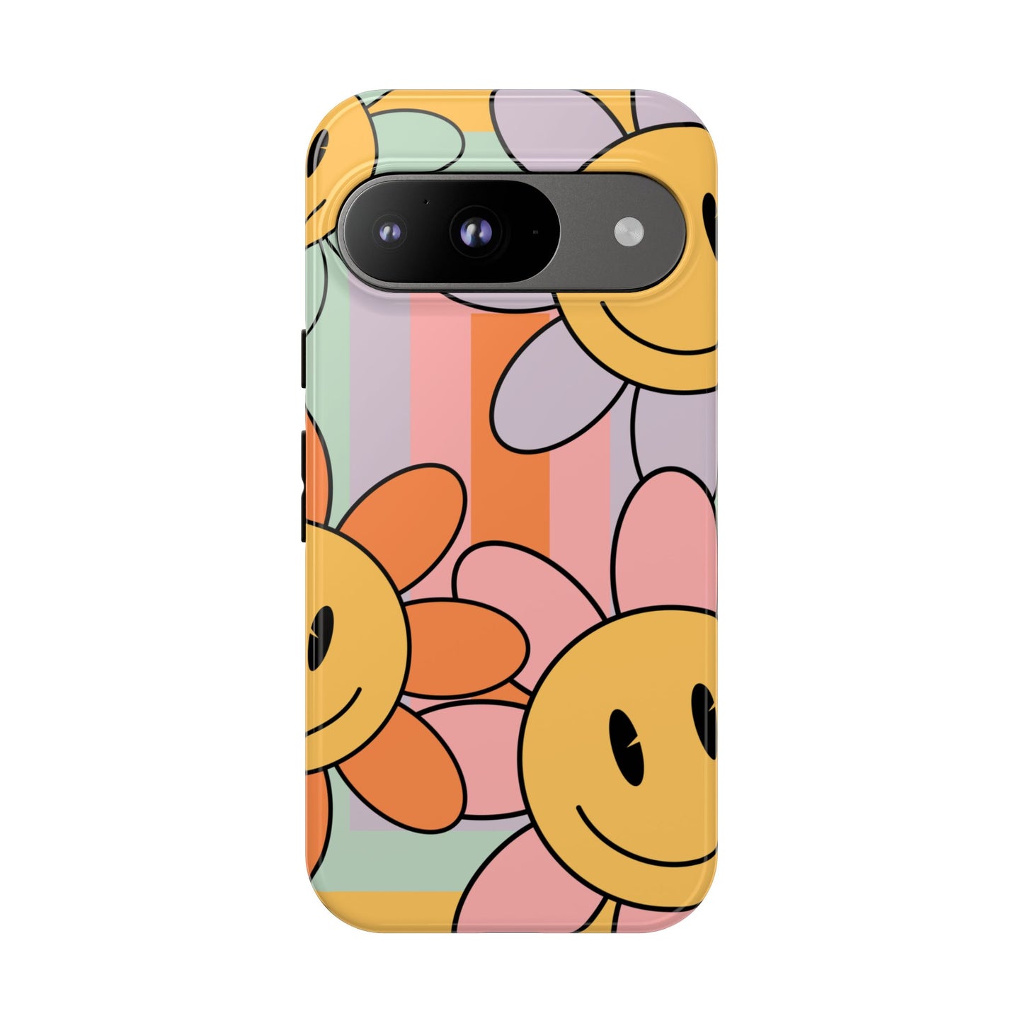 Retro Smiley Face Flower Phone Case β Cute 70s Aesthetic for iPhone, Samsung & Google Pixel