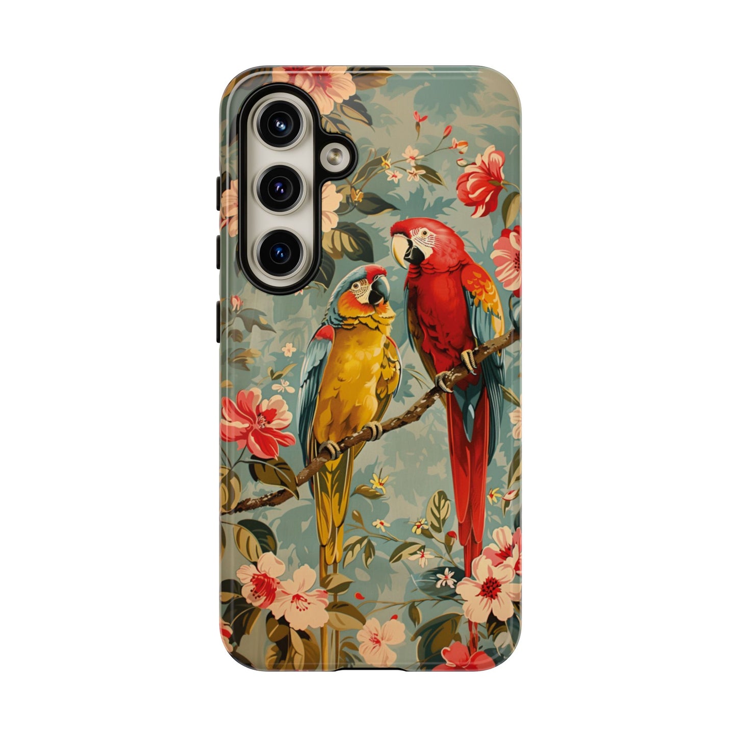 Floral Parrot Phone Case β Tropical Bird Design for iPhone, Samsung & Google Pixel