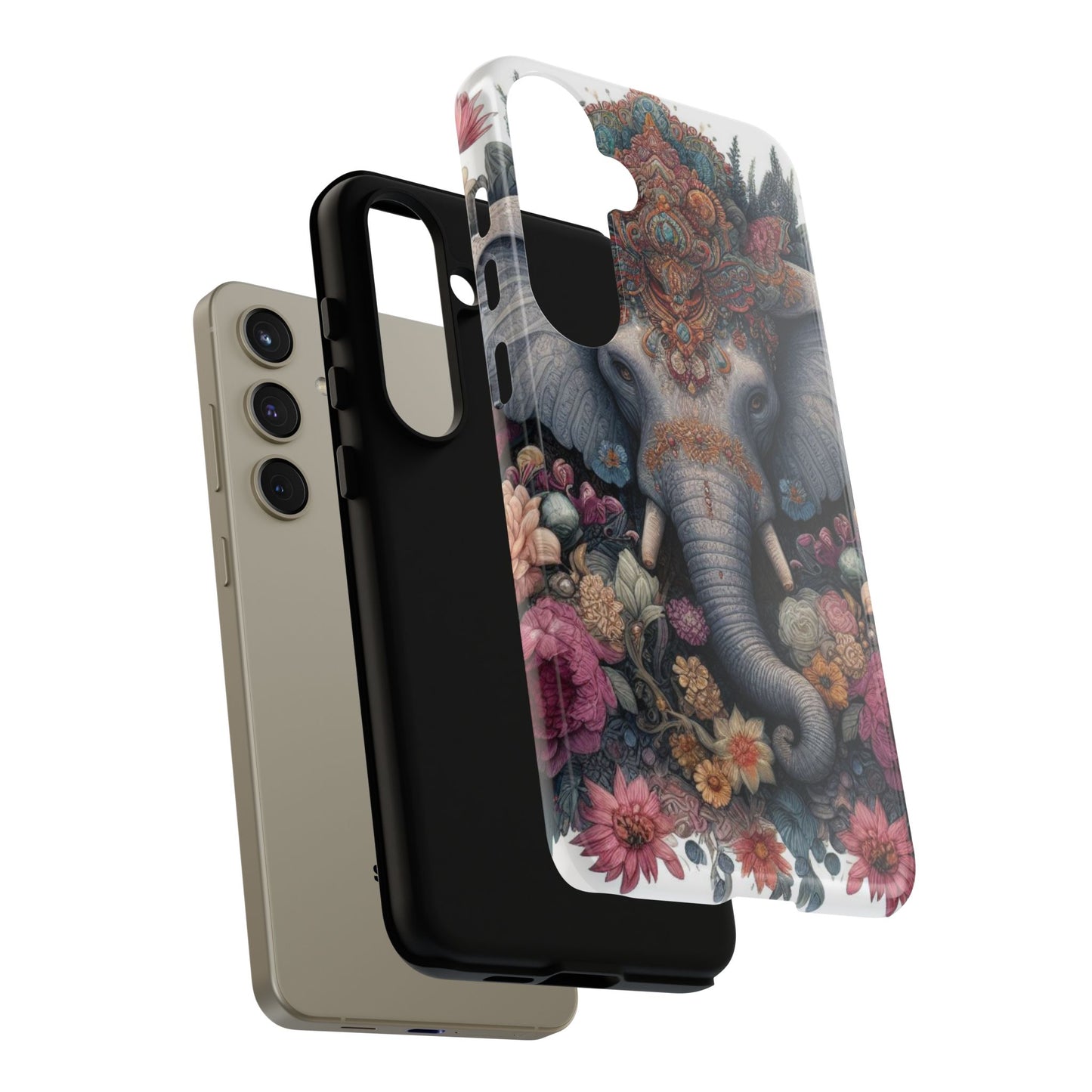 Regal Ornate Elephant Mobile Cover – Majestic Bohemian Art