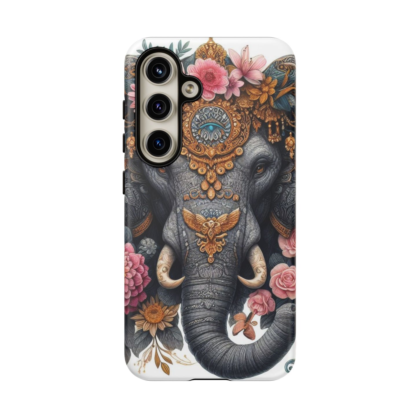 Golden Royal Elephant Mobile Cover – Luxurious Ornate Art