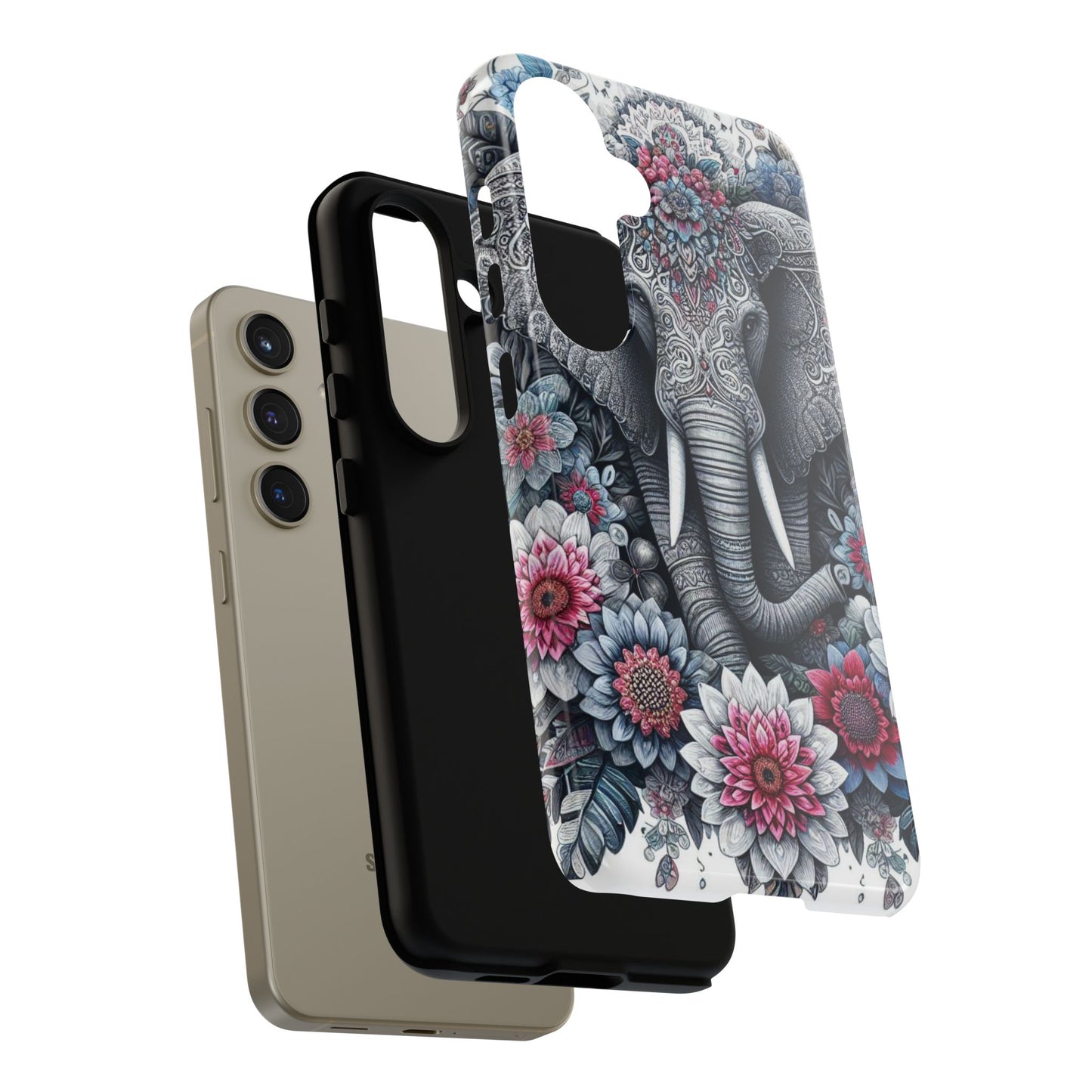 Regal Mandala Elephant Mobile Cover – Ornate Floral Art