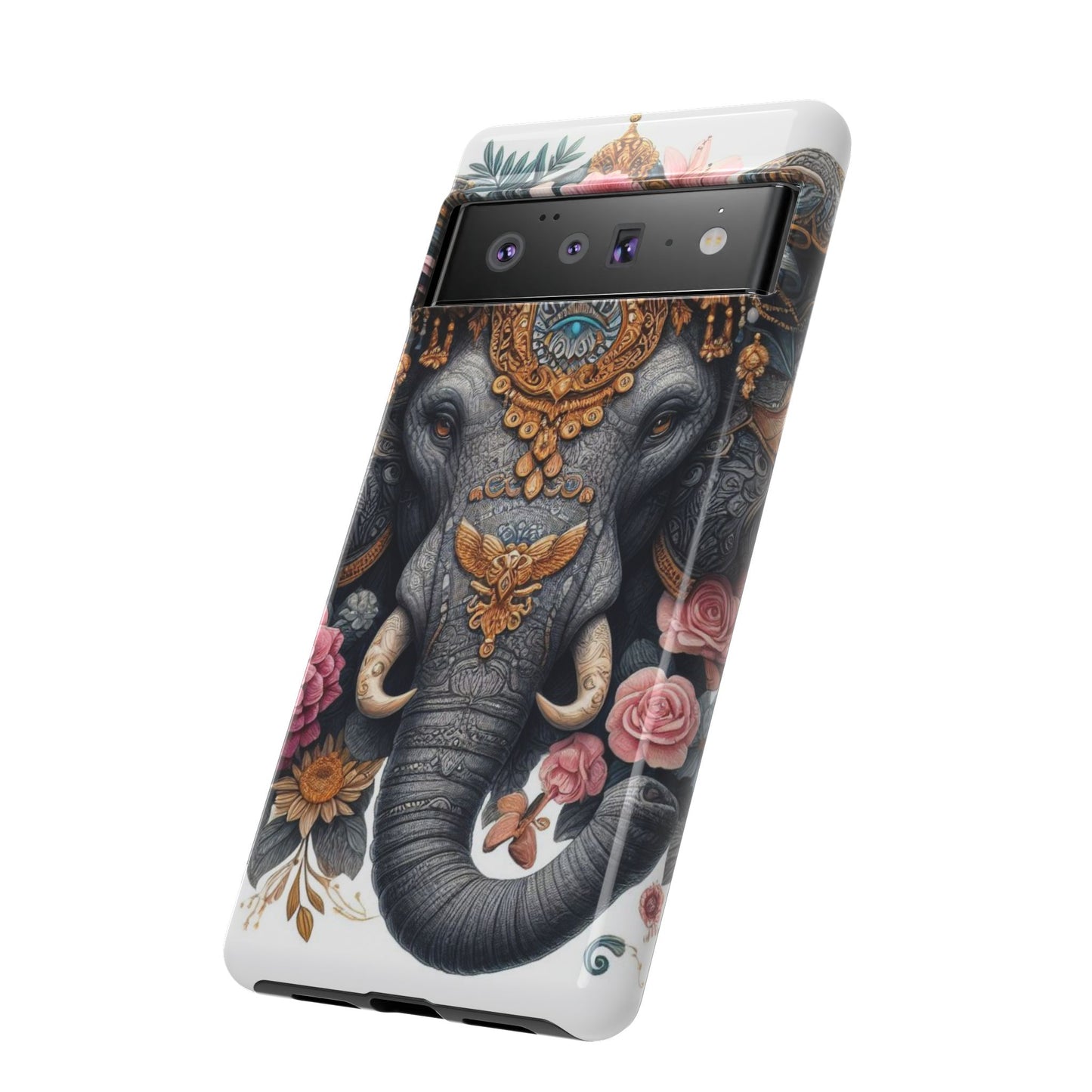 Golden Royal Elephant Mobile Cover – Luxurious Ornate Art