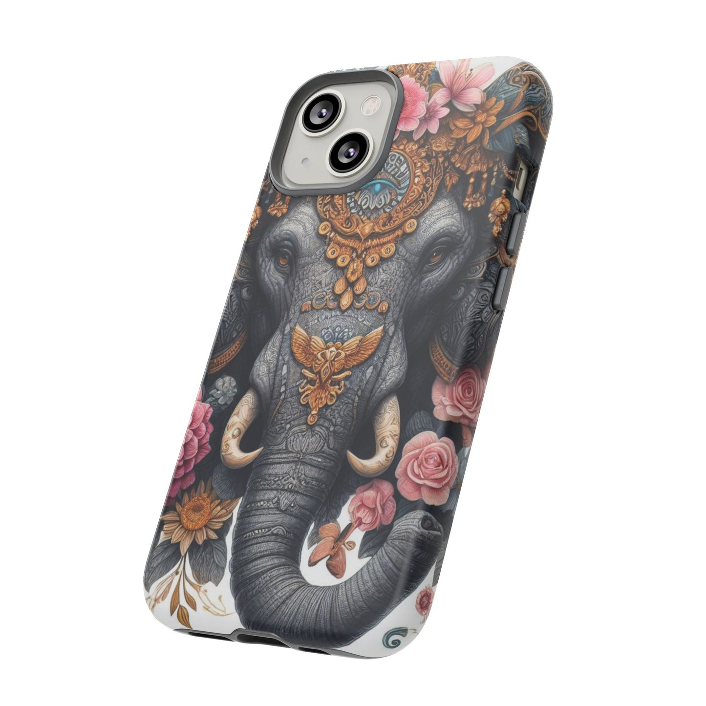 Golden Royal Elephant Mobile Cover – Luxurious Ornate Art