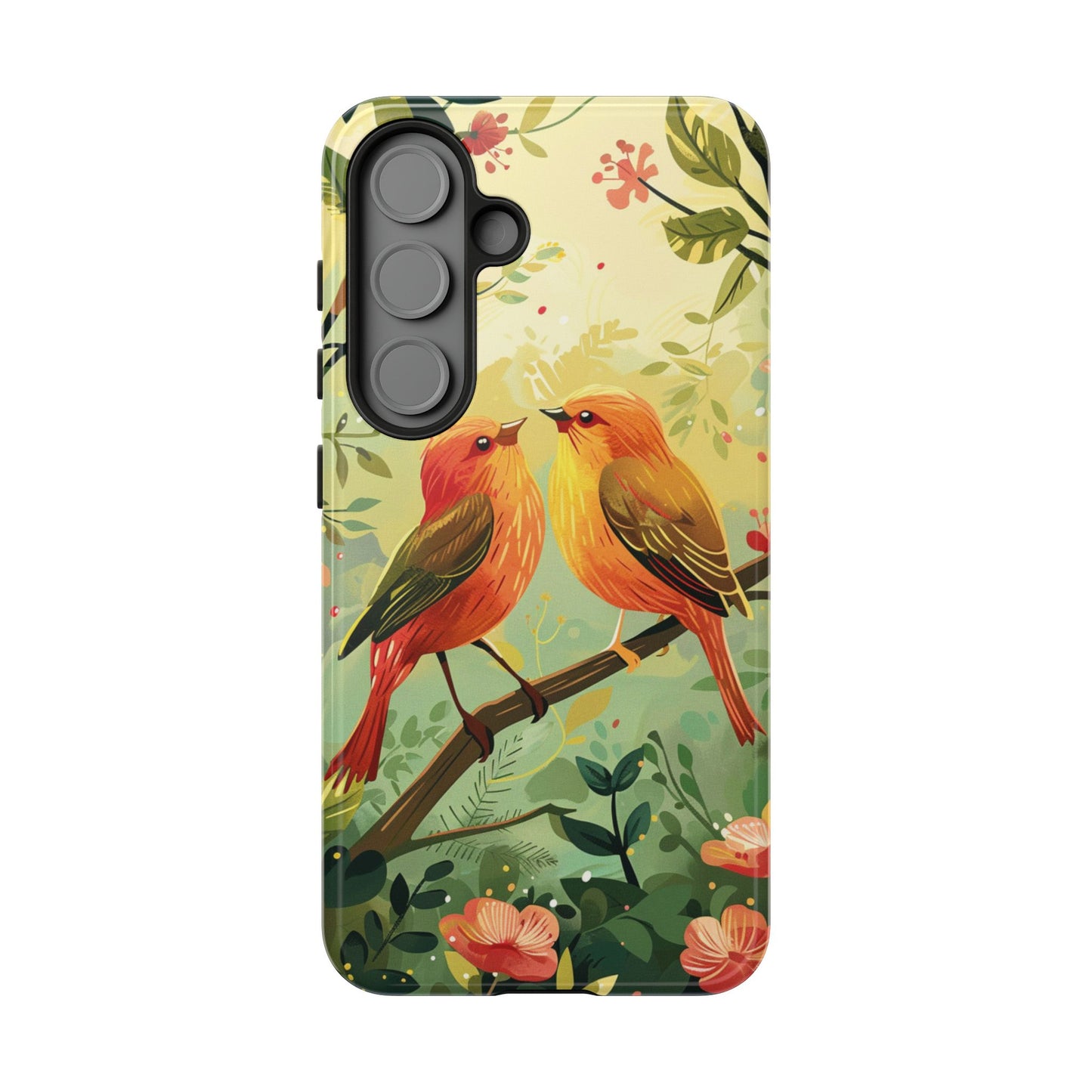 Floral Birds Phone Case β Elegant Nature-Inspired Design for iPhone, Samsung & Google Pixel