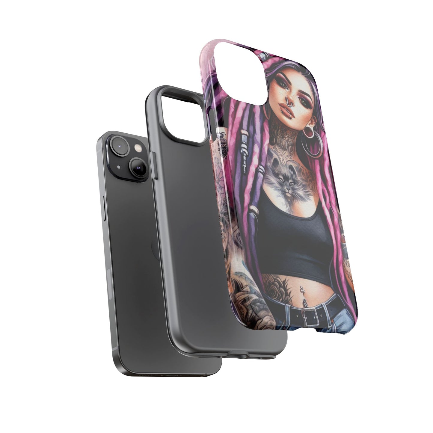 Tattooed Rebel – Gothic Cat Spirit Mobile Cover