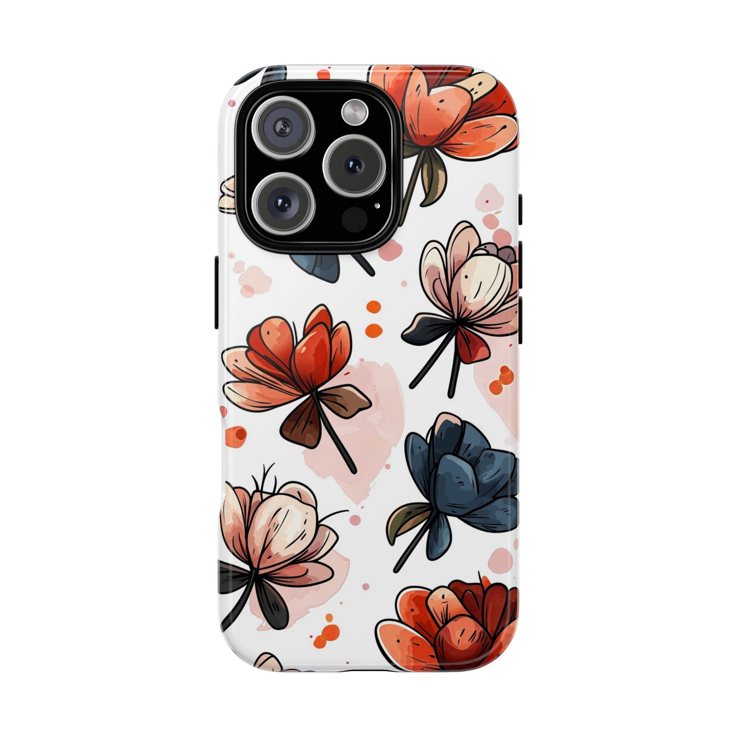 Bold Bloom Watercolor Floral Phone Case for iPhone, Samsung & Google Pixel | Artistic Flower Pattern