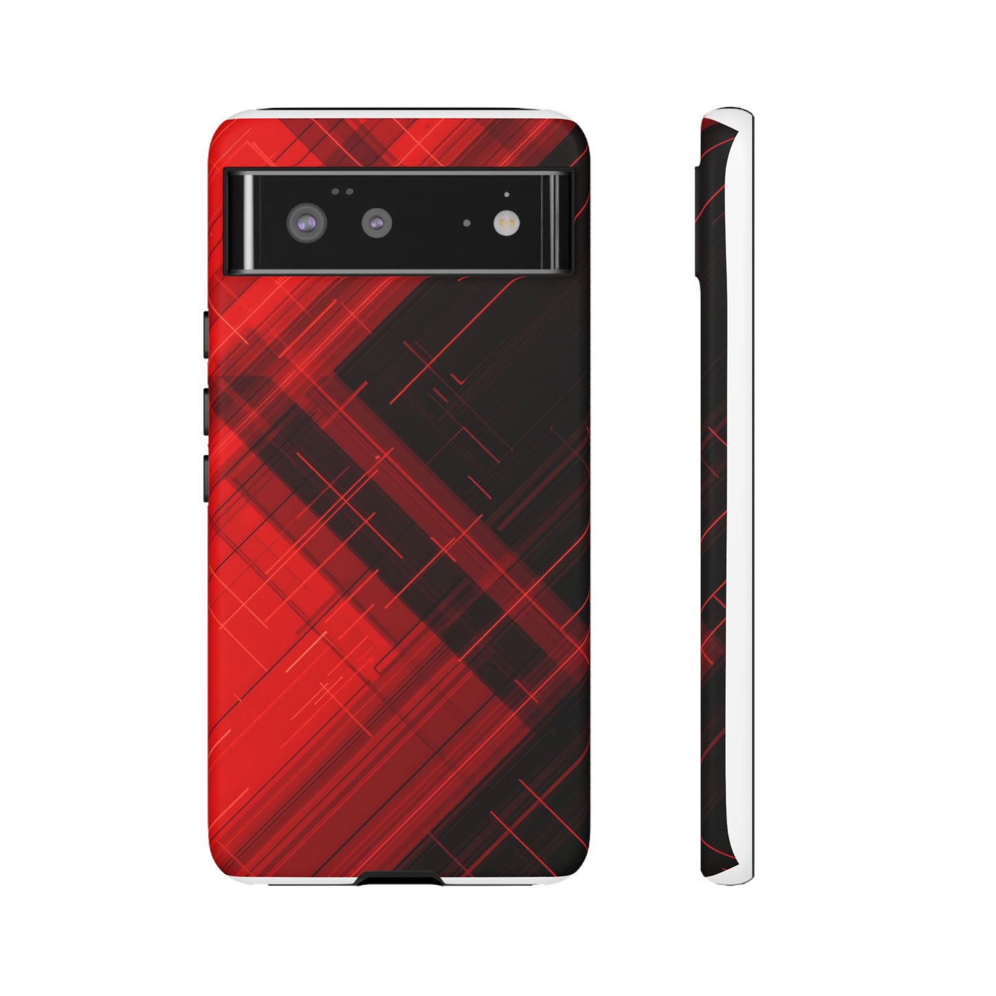 Abstract Red and Black Geometric Pattern