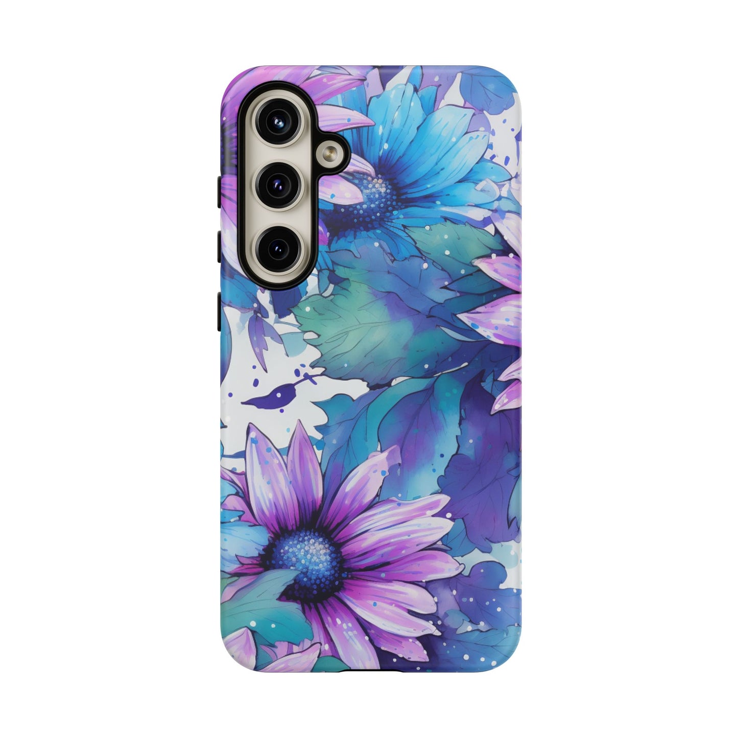 Dreamy Blue & Purple Floral Watercolor Mobile Case