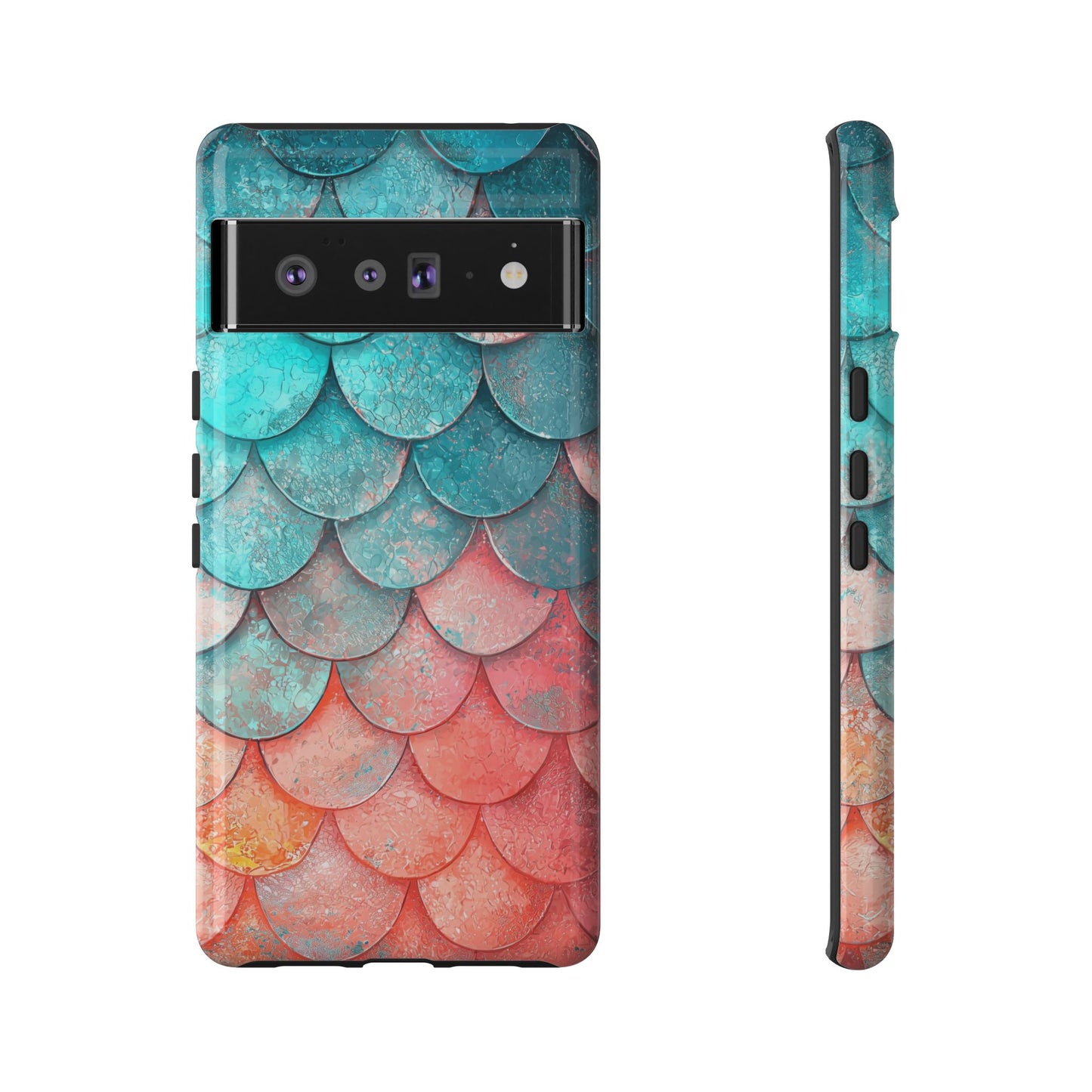 Serene Waves – Colorful Fish Scale Phone Case for iPhone, Pixel & Samsung
