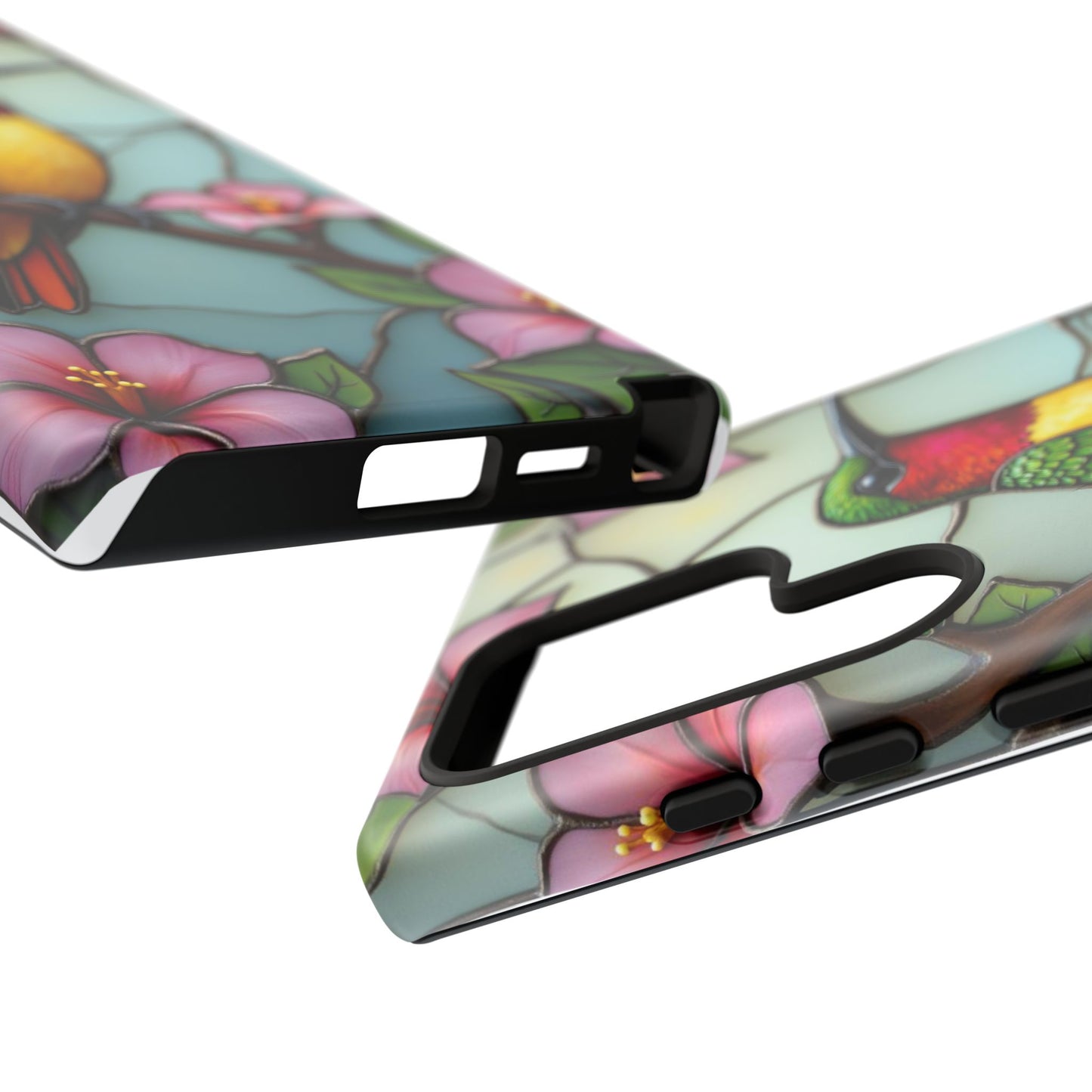 Elegant Hummingbird with Floral Mosaic | Artistic Nature Design