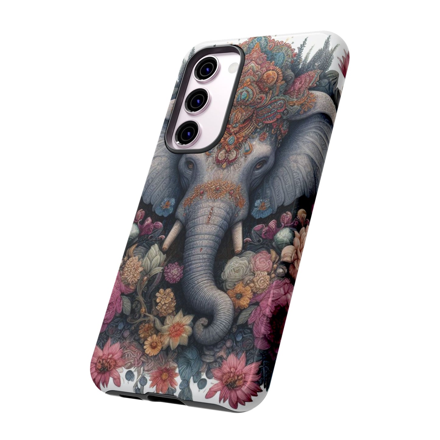Regal Ornate Elephant Mobile Cover – Majestic Bohemian Art