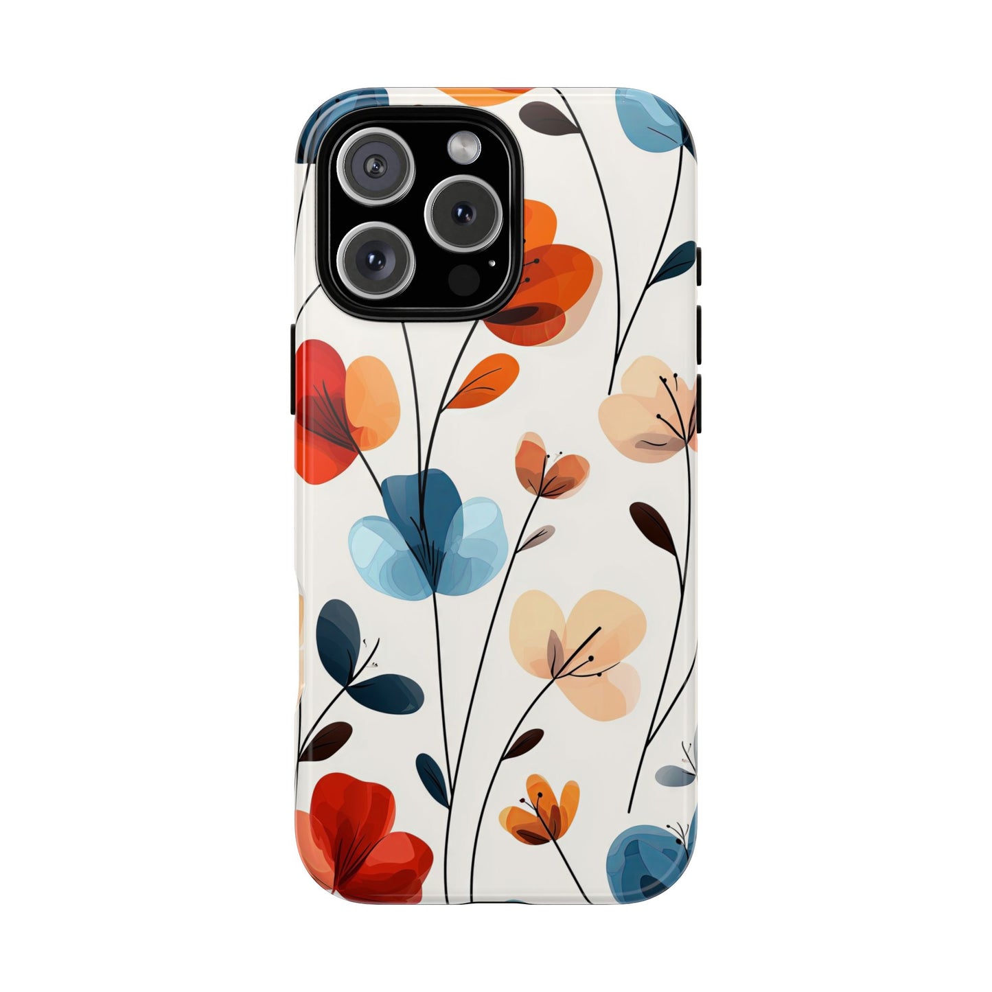Colorful Floral Phone Case for iPhone, Samsung & Pixel | Bold Modern Botanical Print | Protective Matte Finish