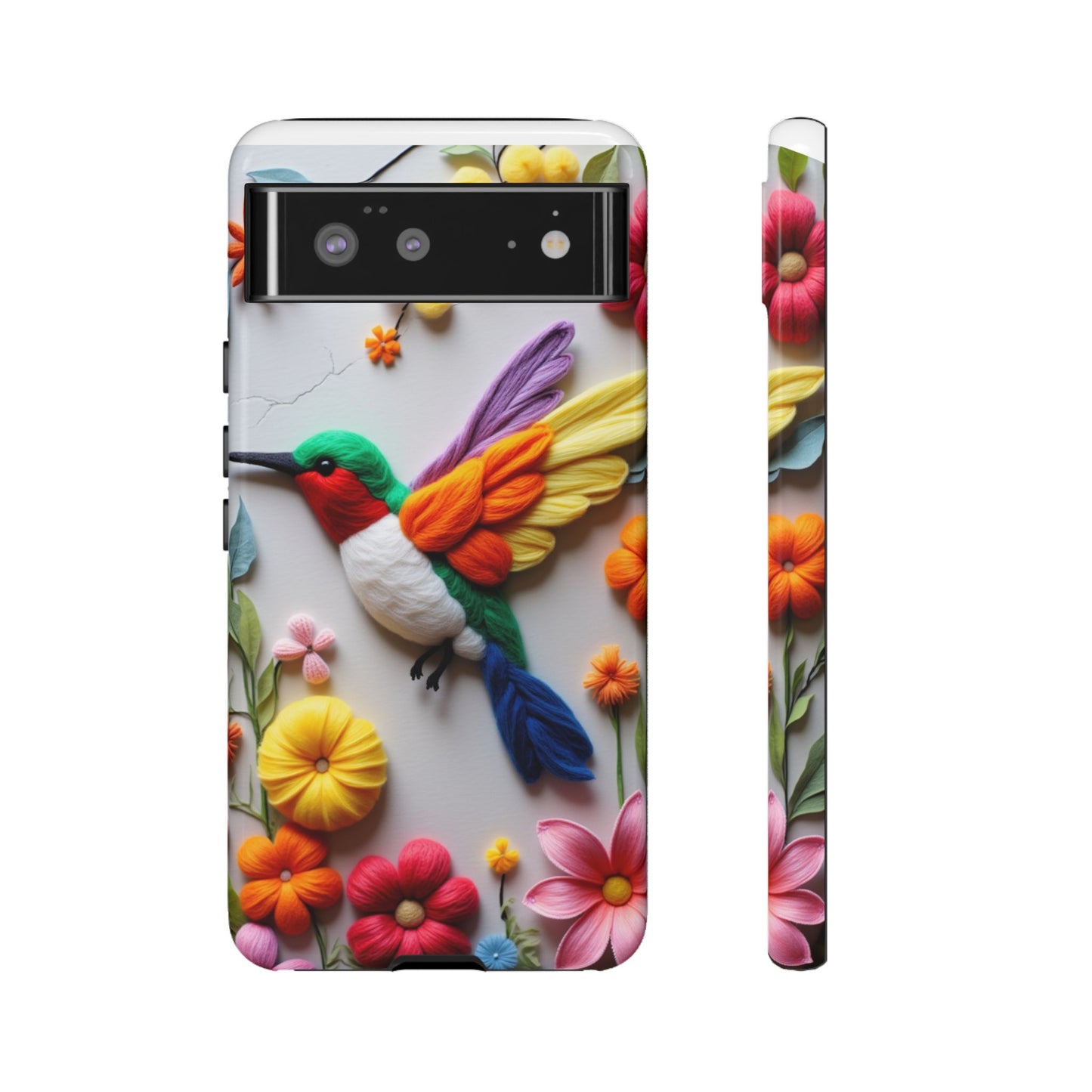 Elegant Hummingbird with Floral Mosaic Design | Nature's Artistic Vibes | iPhone 16 Pro