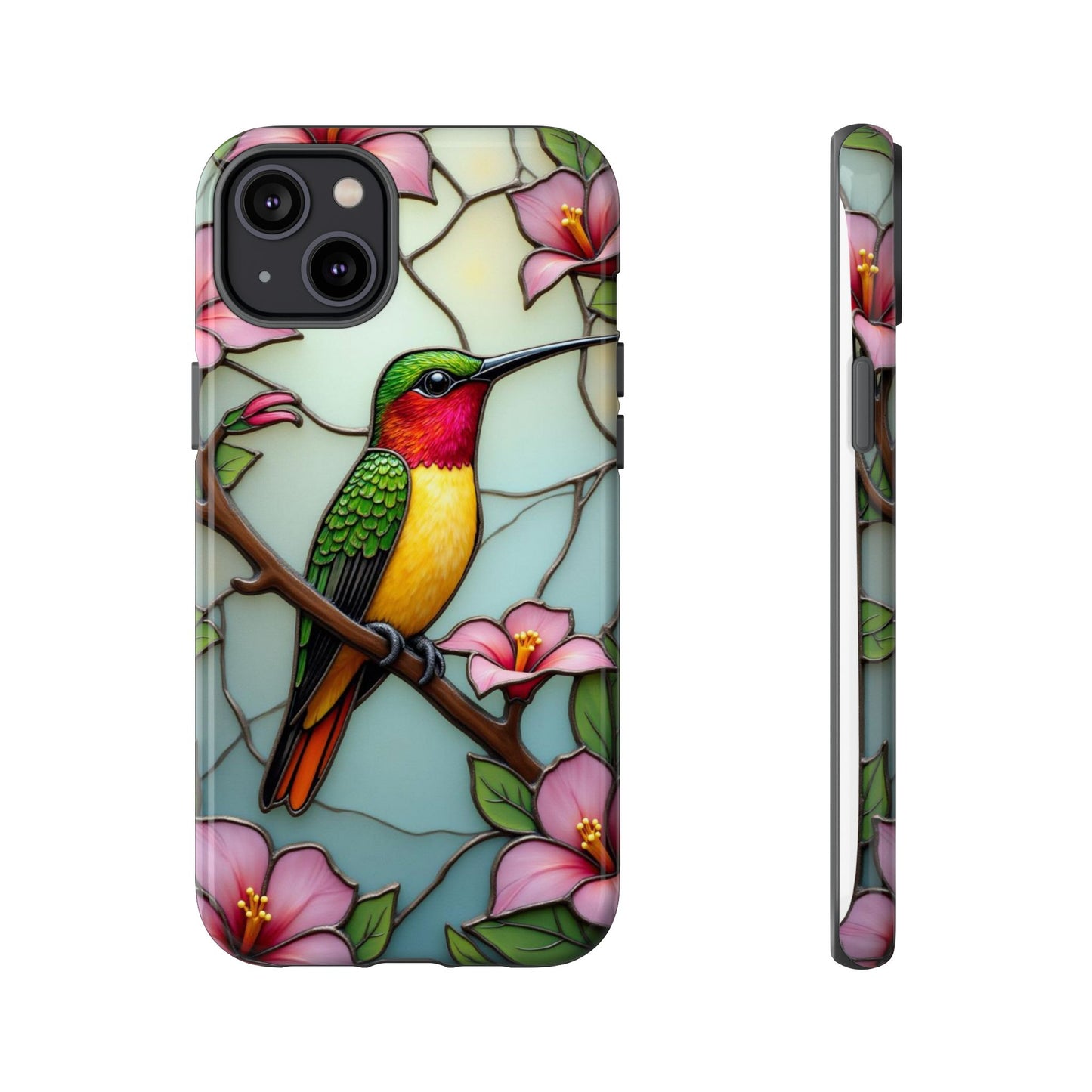Elegant Hummingbird with Floral Mosaic | Artistic Nature Design