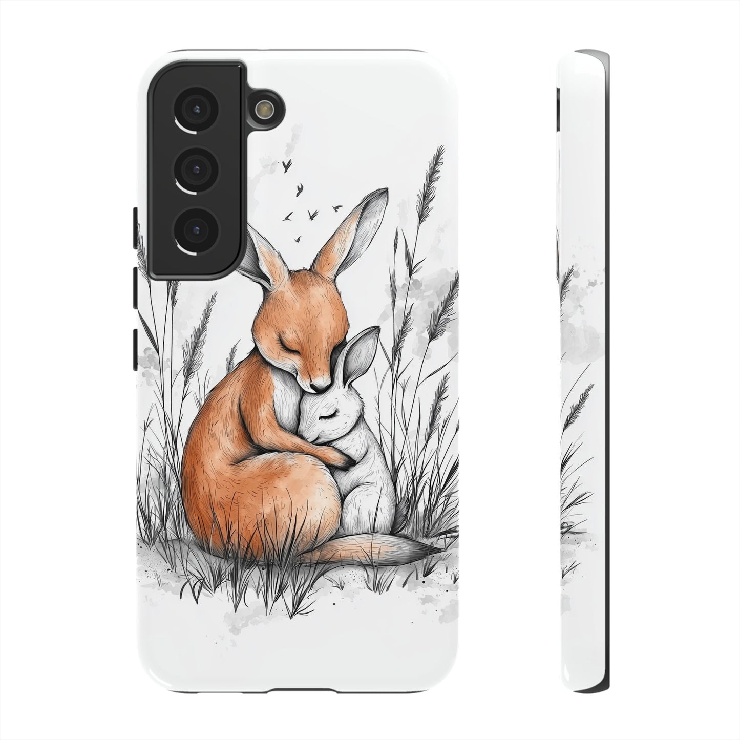 Bunny Embrace: Watercolor Woodland Hug Phone Case for iPhone, Samsung & Pixel