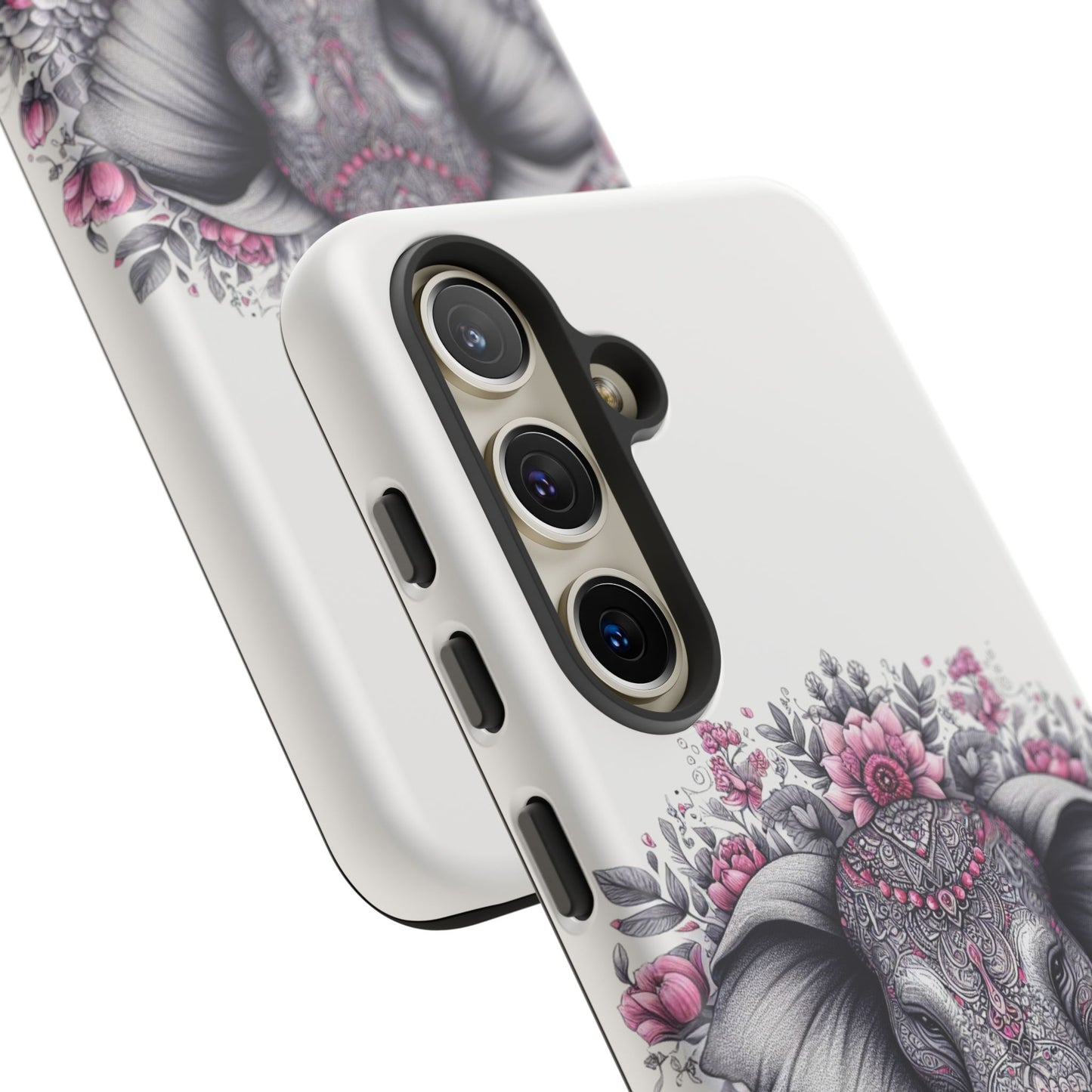 Intricate Floral Elephant Mobile Cover – Mandala-Inspired Boho Art