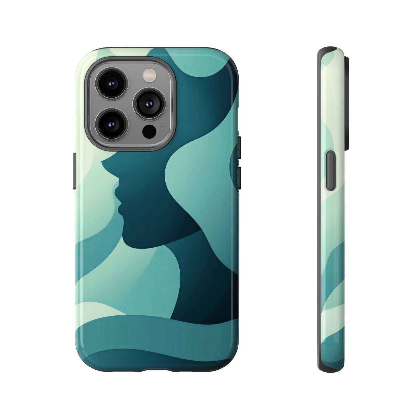Whispers in Waves – Abstract Silhouette Phone Case for iPhone, Google Pixel, Samsung
