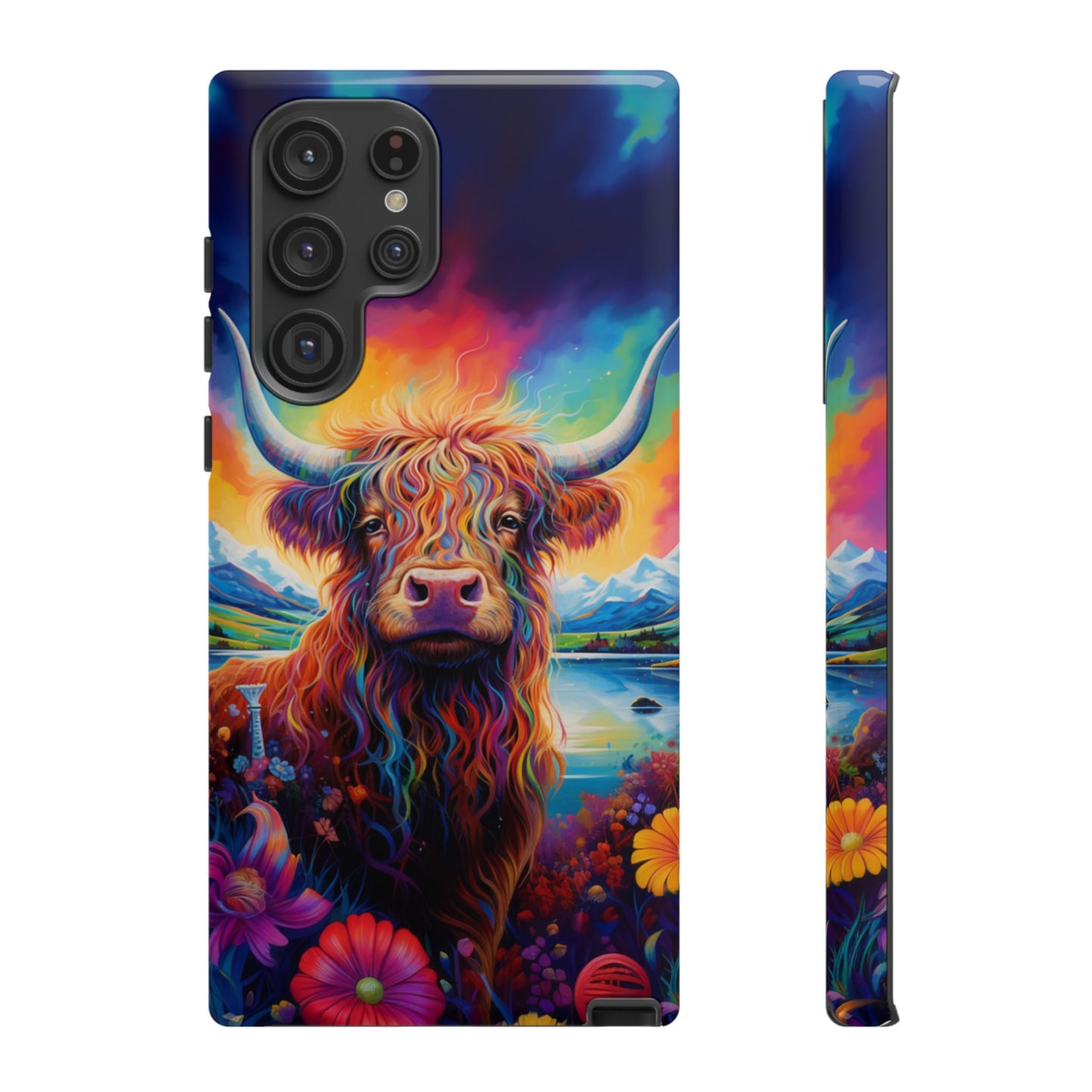 Grafitti Heifer Print Phone Case - iPhone, Samsung & Google Pixel Cover - Artistic Cow Phone Case, Animal Lover Gift