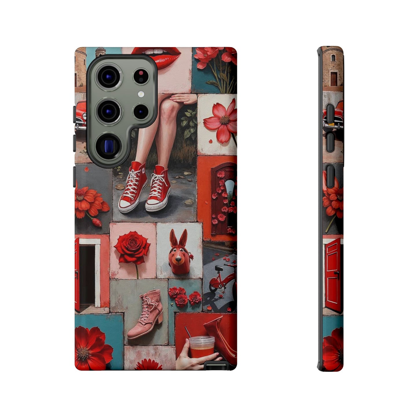 Red Sneakers & Roses Collage Phone Case
