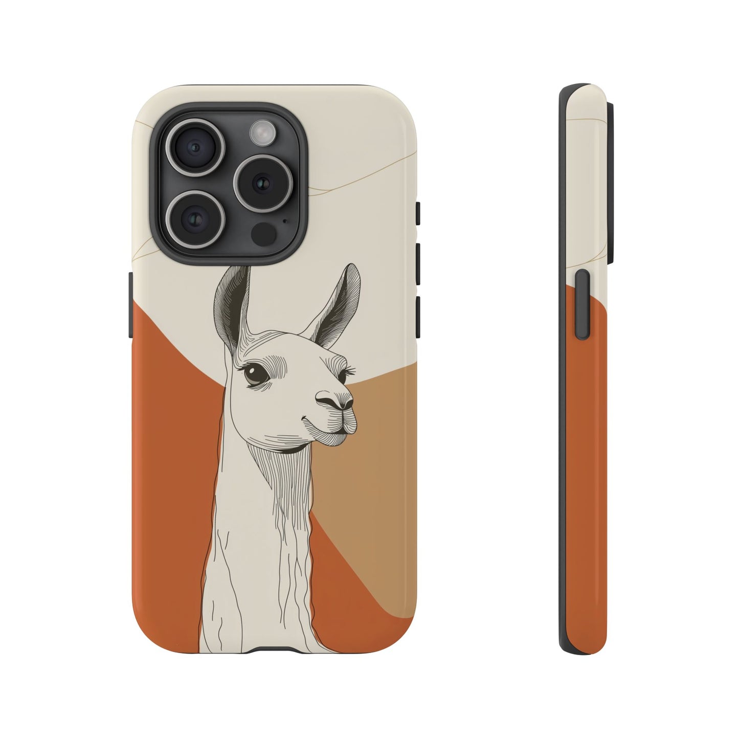 Desert Calm: Minimalist Llama Art Print Phone Case for iPhone, Samsung & Pixel