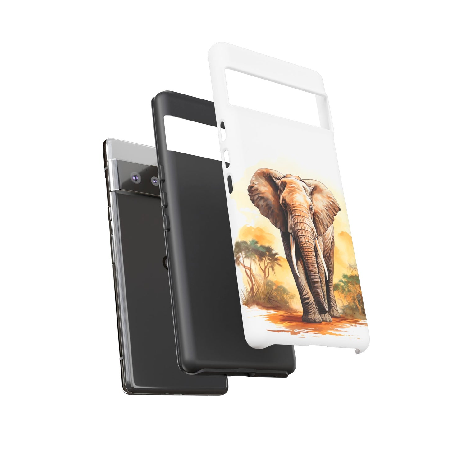Safari Elephant Watercolor Mobile Cover – Majestic Wildlife Art