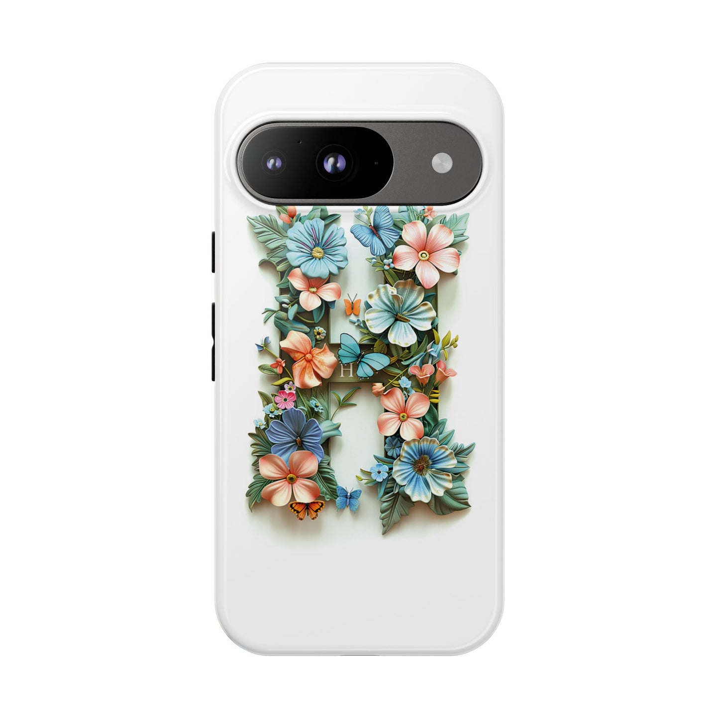 Floral Letter H Phone Case β Personalized Aesthetic Cover for iPhone, Samsung & Google Pixel