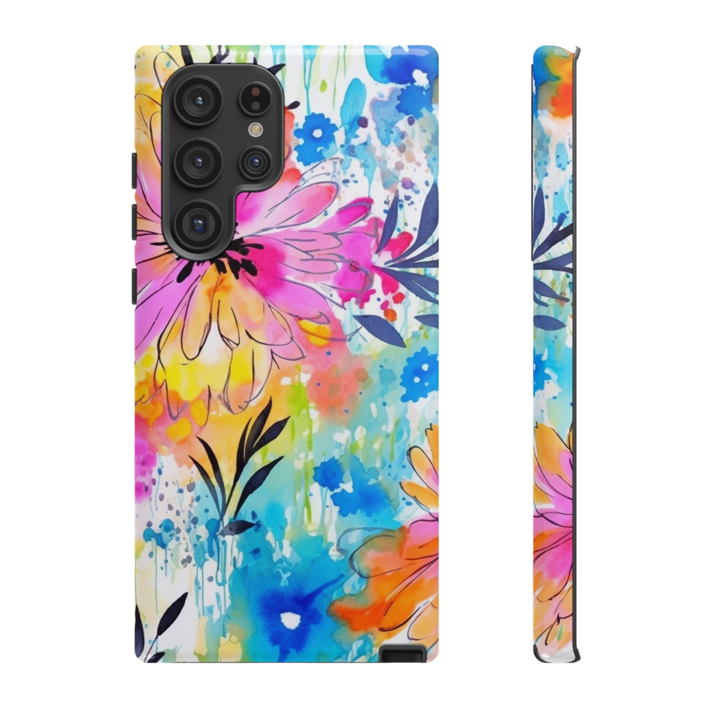 Abstract Watercolor Bloom Phone Case – Expressive & Vibrant