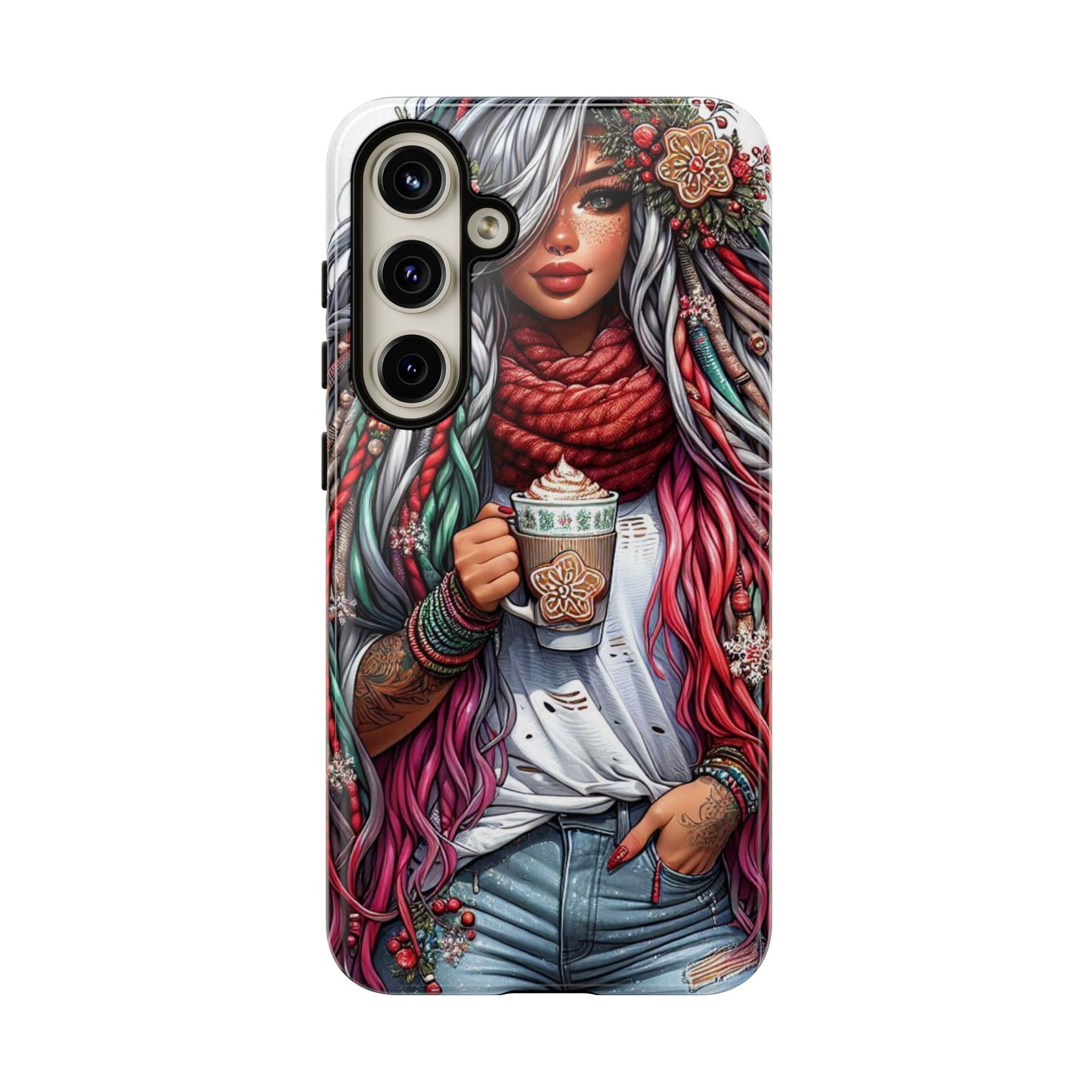 Boho Winter Queen – Cozy Dreads & Holiday Vibes Mobile Cover