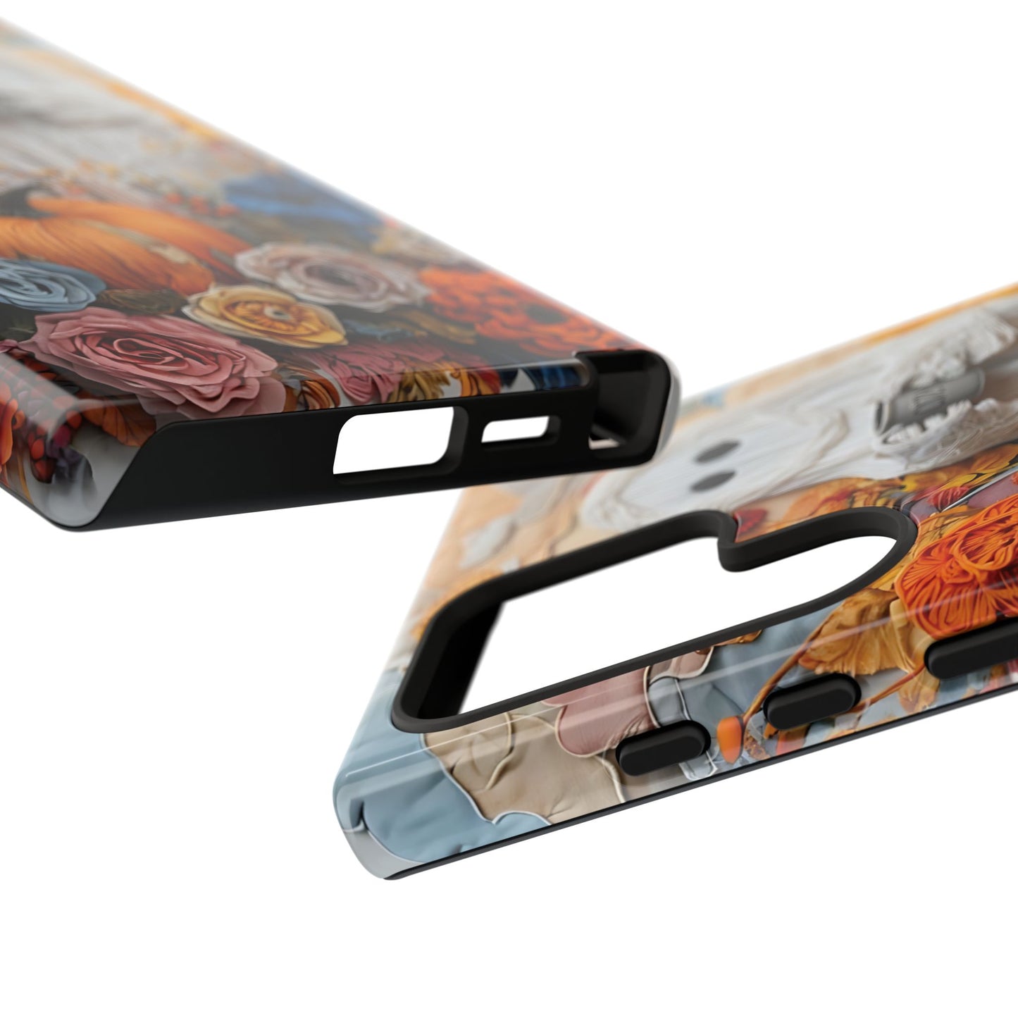 Colorful Whimsical Artwork of Ghost in Autumn Scene phone case design.