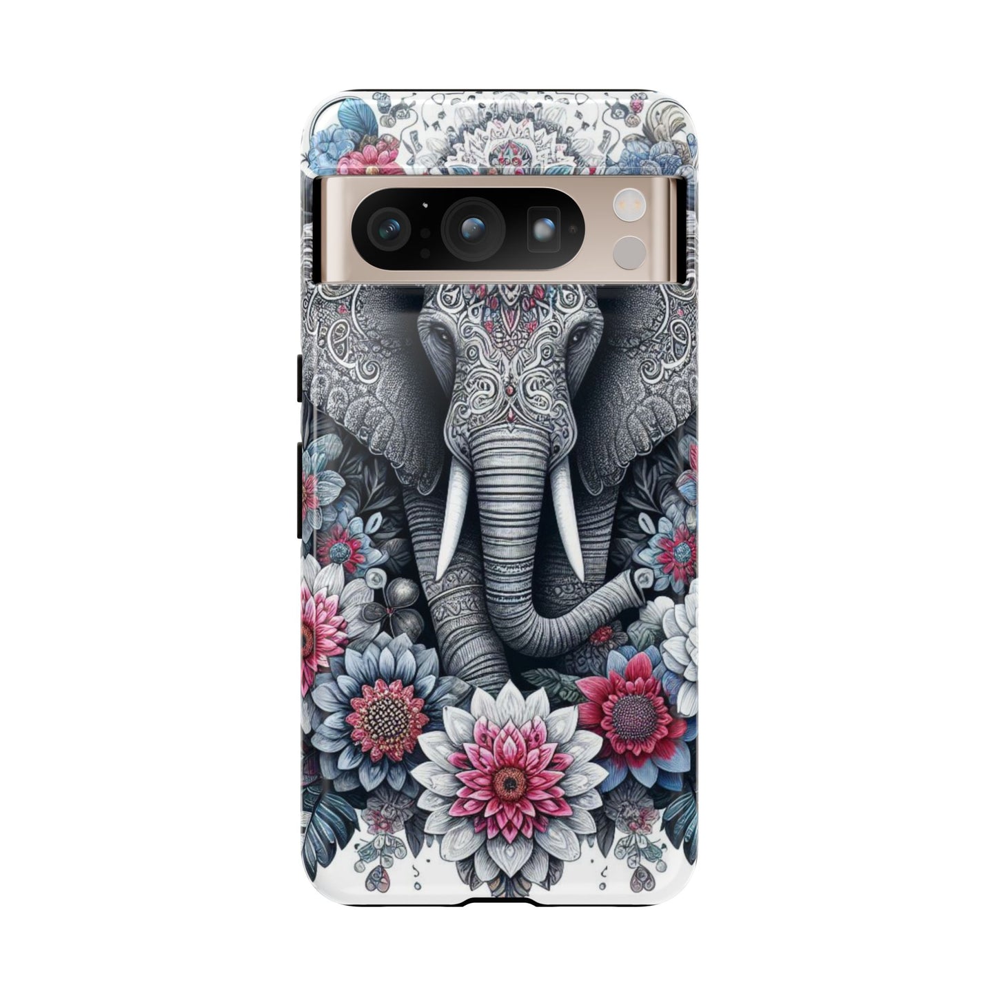 Regal Mandala Elephant Mobile Cover – Ornate Floral Art